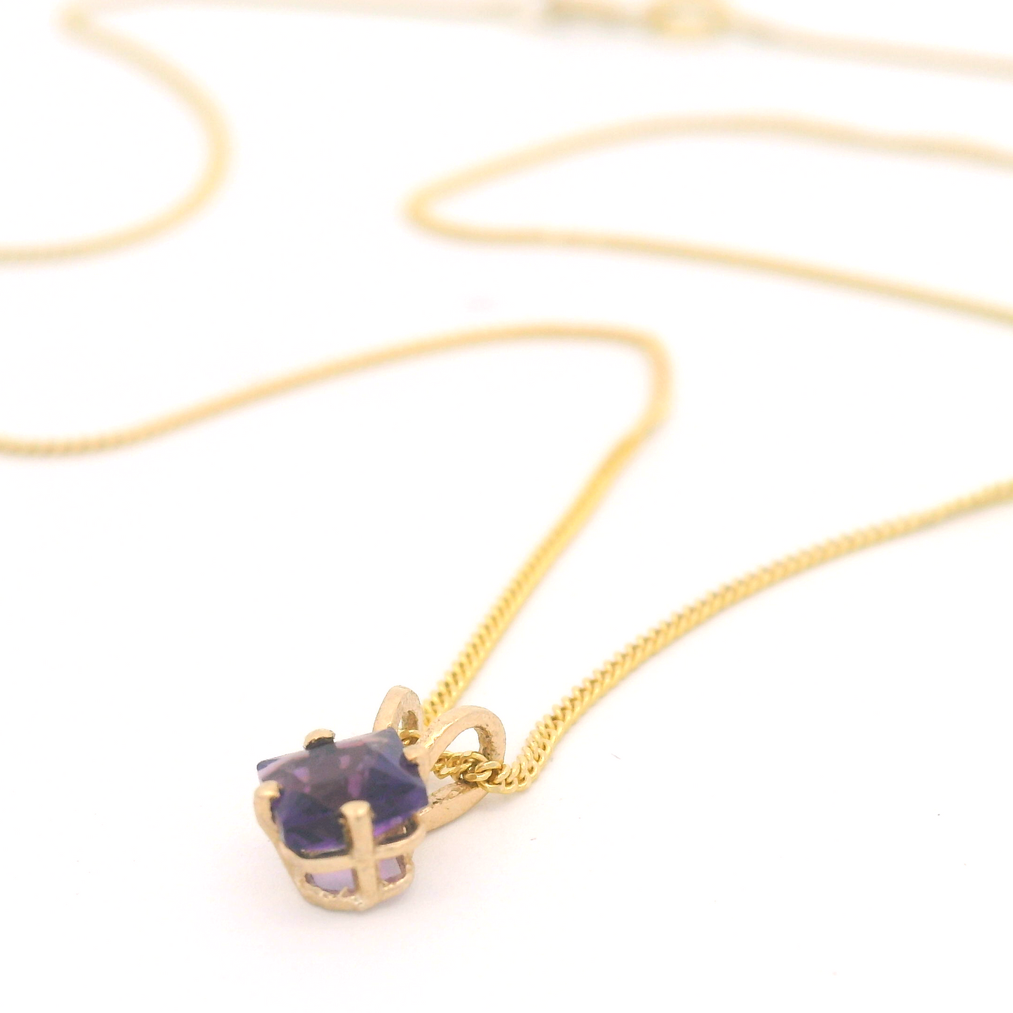 Square-Cut Amethyst Necklace
