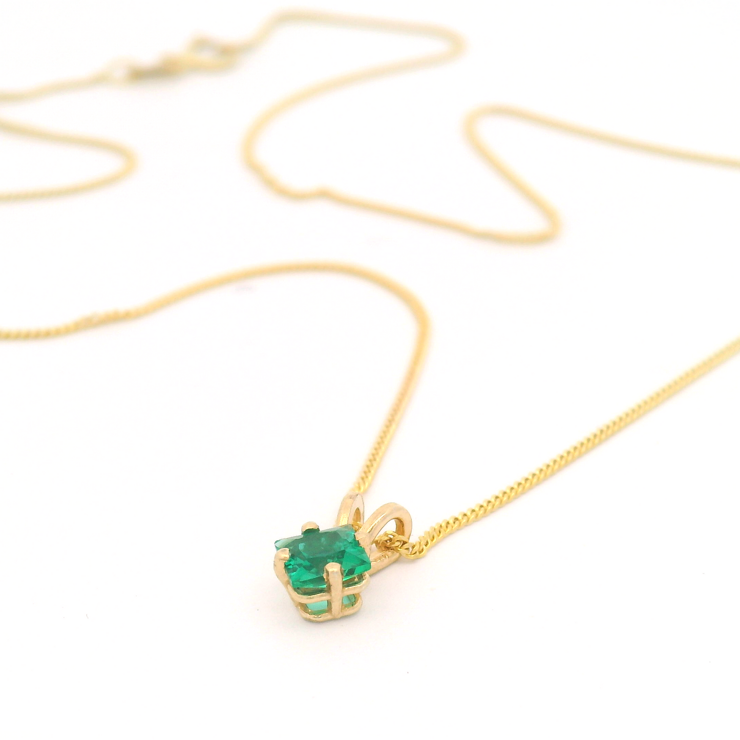 Square-Cut Emerald Necklace
