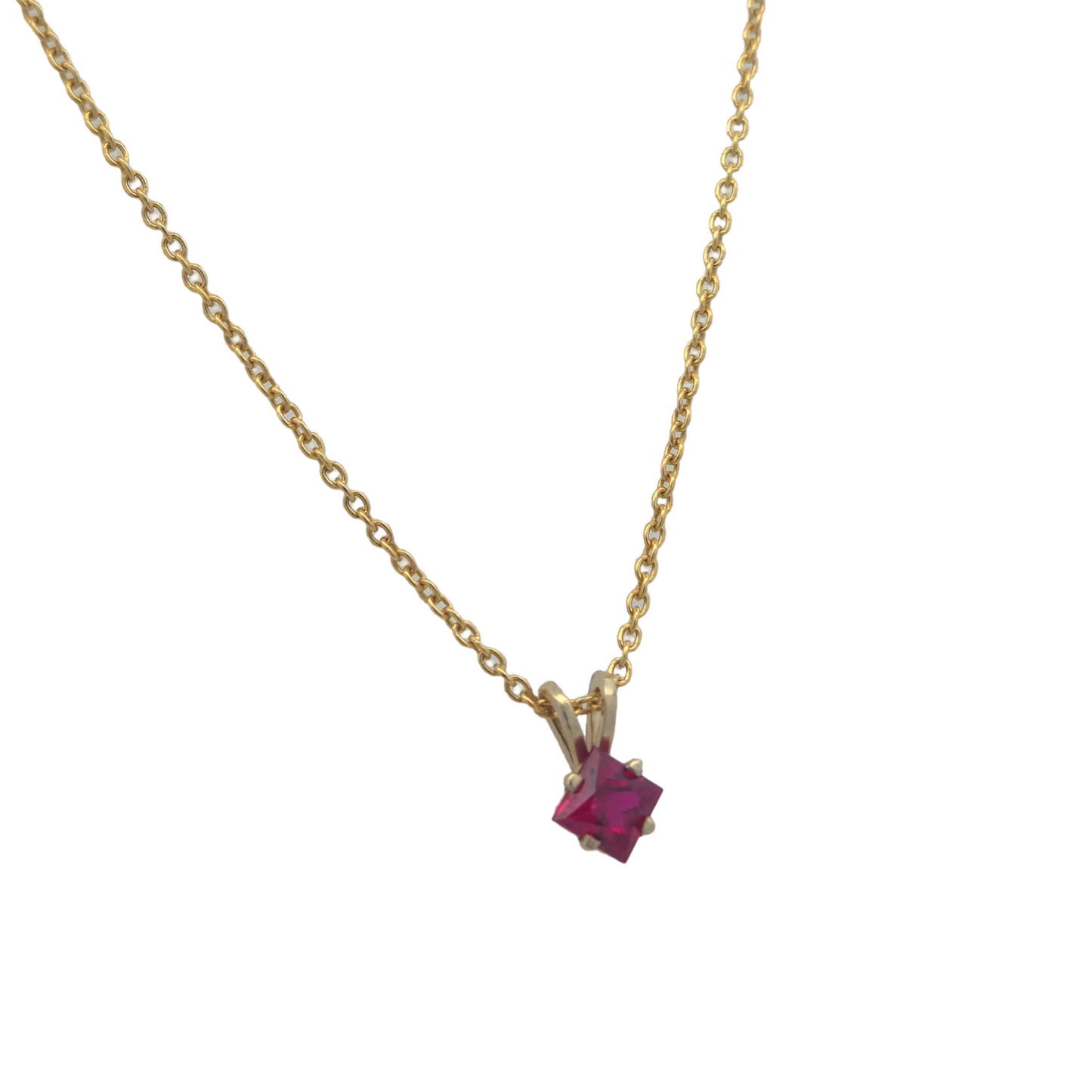 Ruby Necklace with Gold Chain