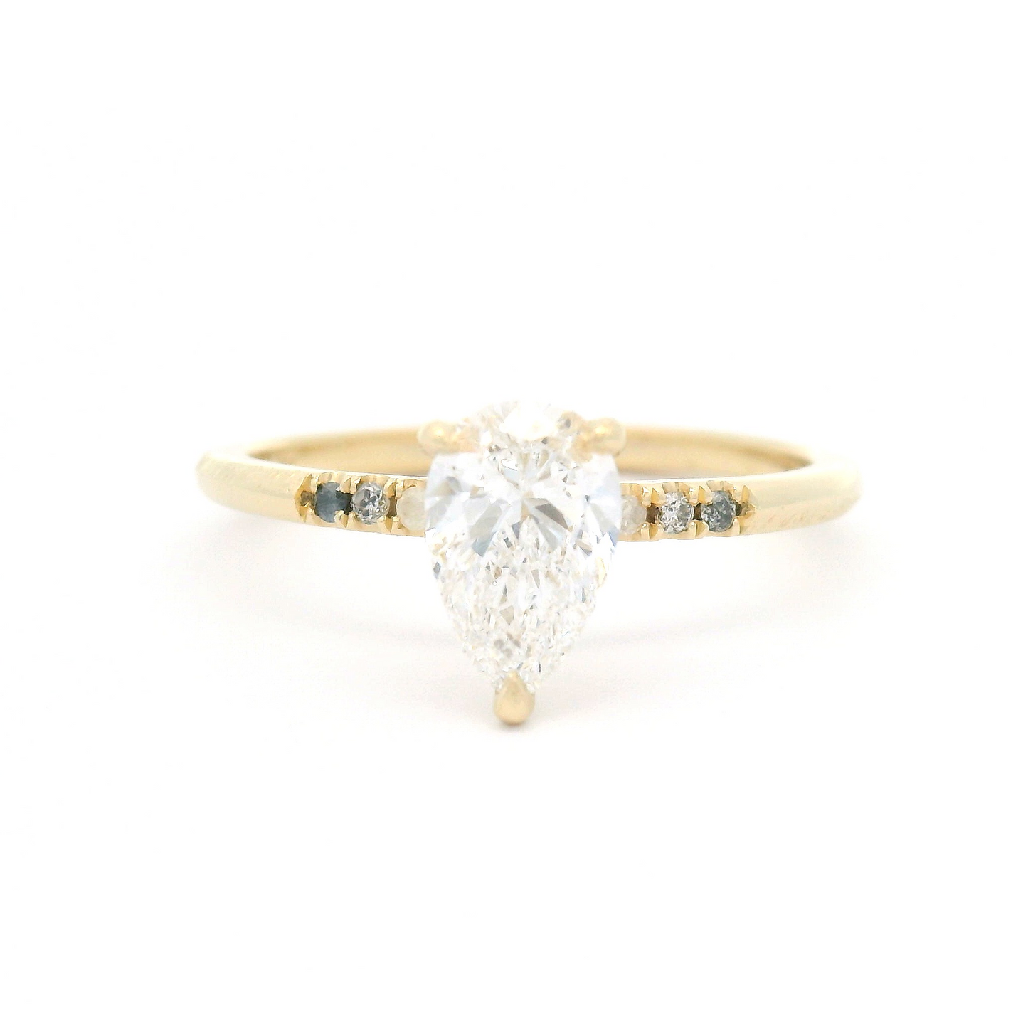 14k Yellow Engagement Ring with 0.75ct Lab-Grown Diamond and Accent Diamonds