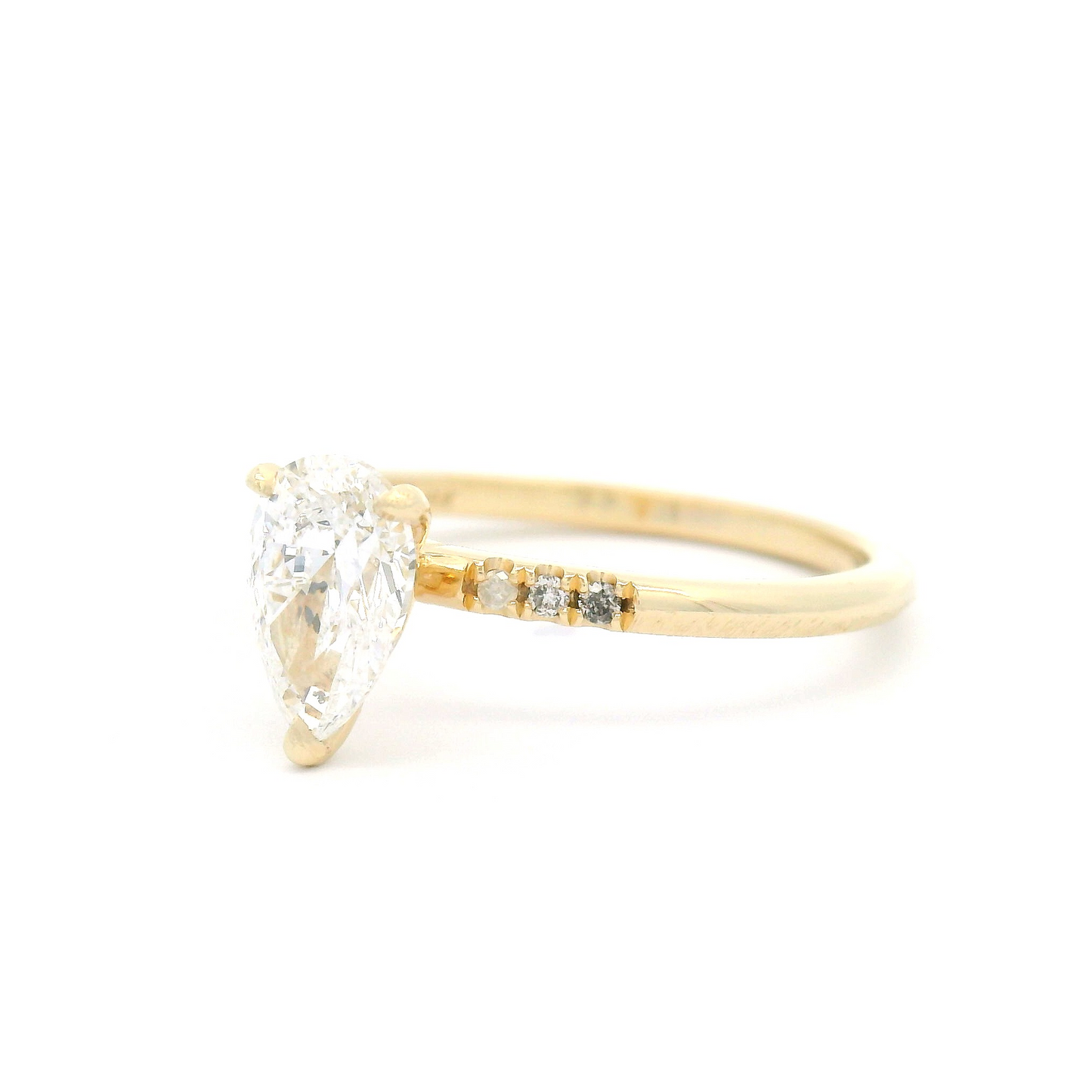 14k Yellow Engagement Ring with 0.75ct Lab-Grown Diamond and Accent Diamonds