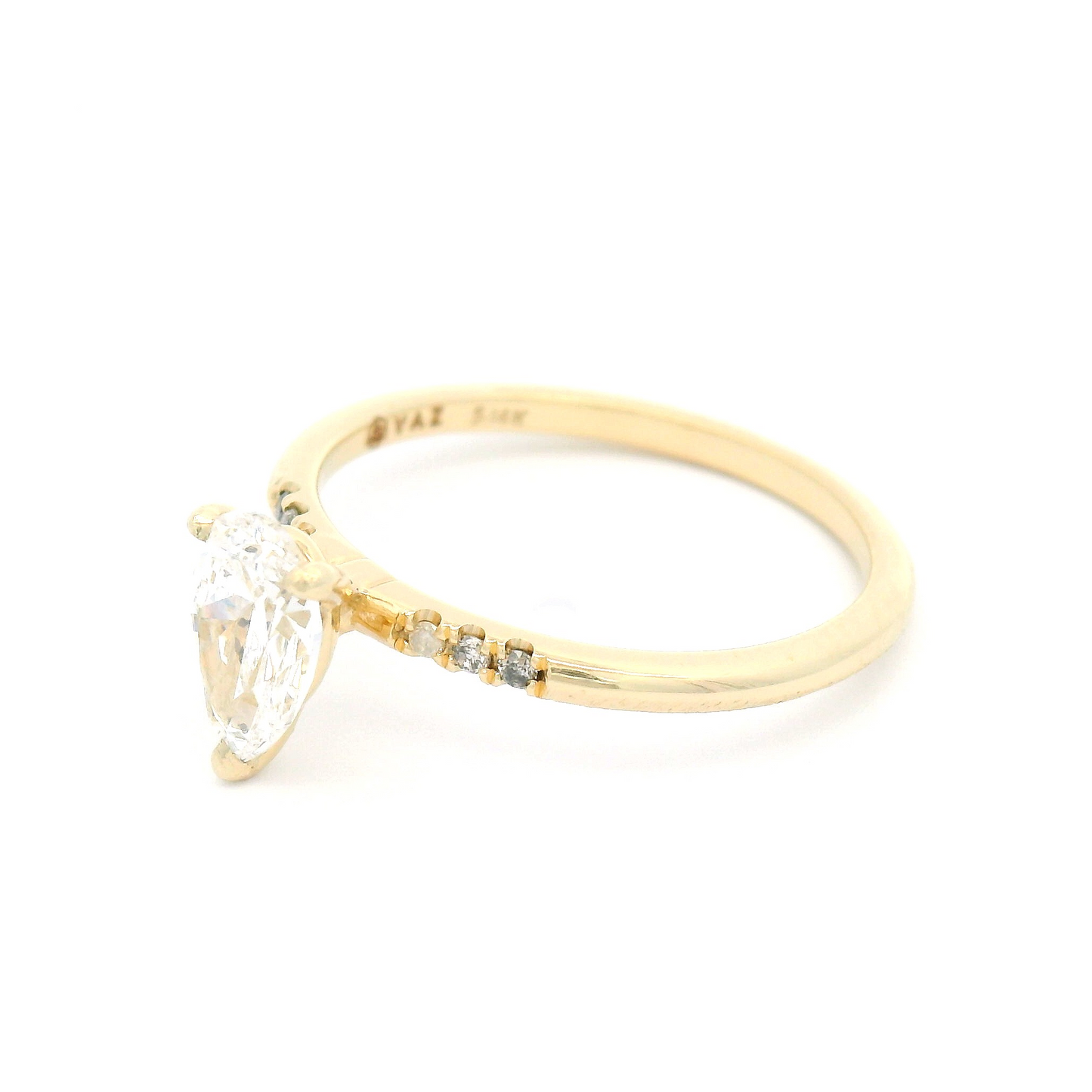 14k Yellow Engagement Ring with 0.75ct Lab-Grown Diamond and Accent Diamonds
