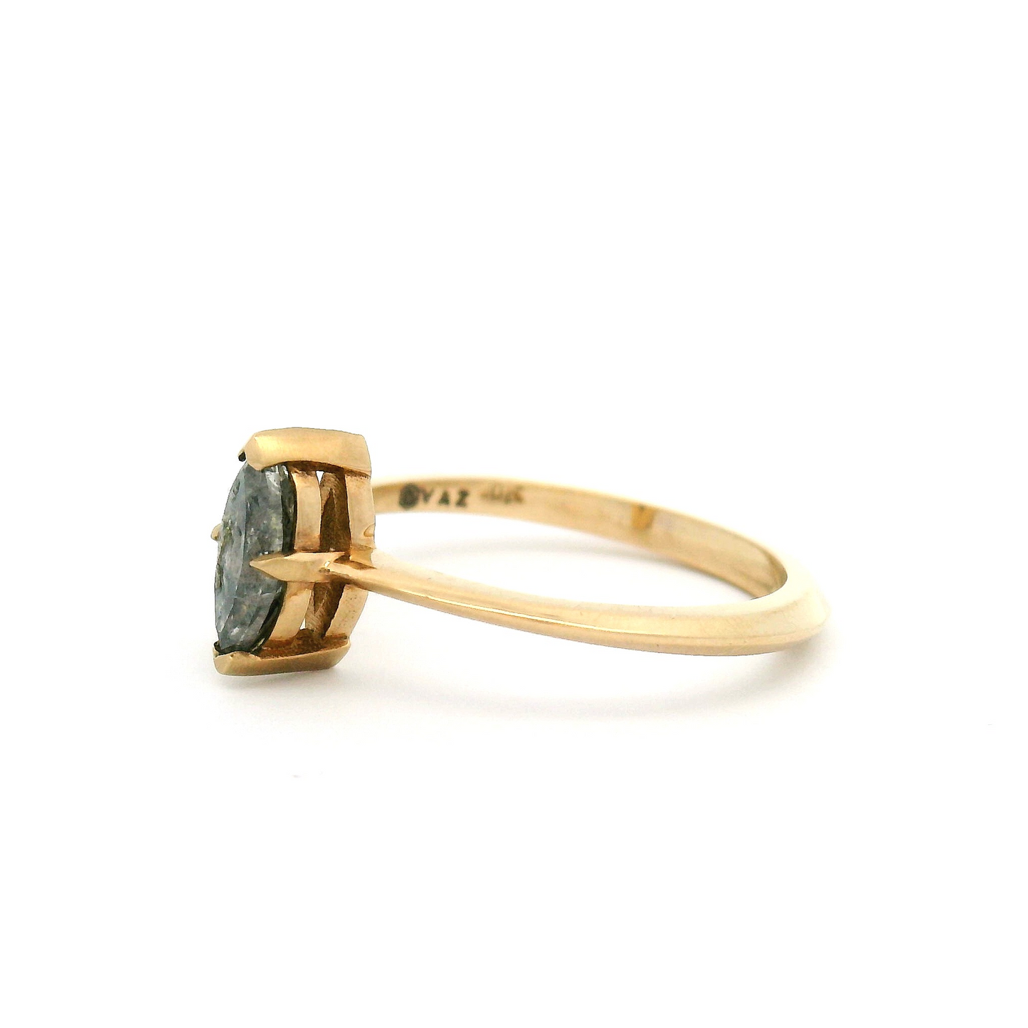14k Yellow Solitaire with 0.44ct Salt & Pepper Marquise Diamond