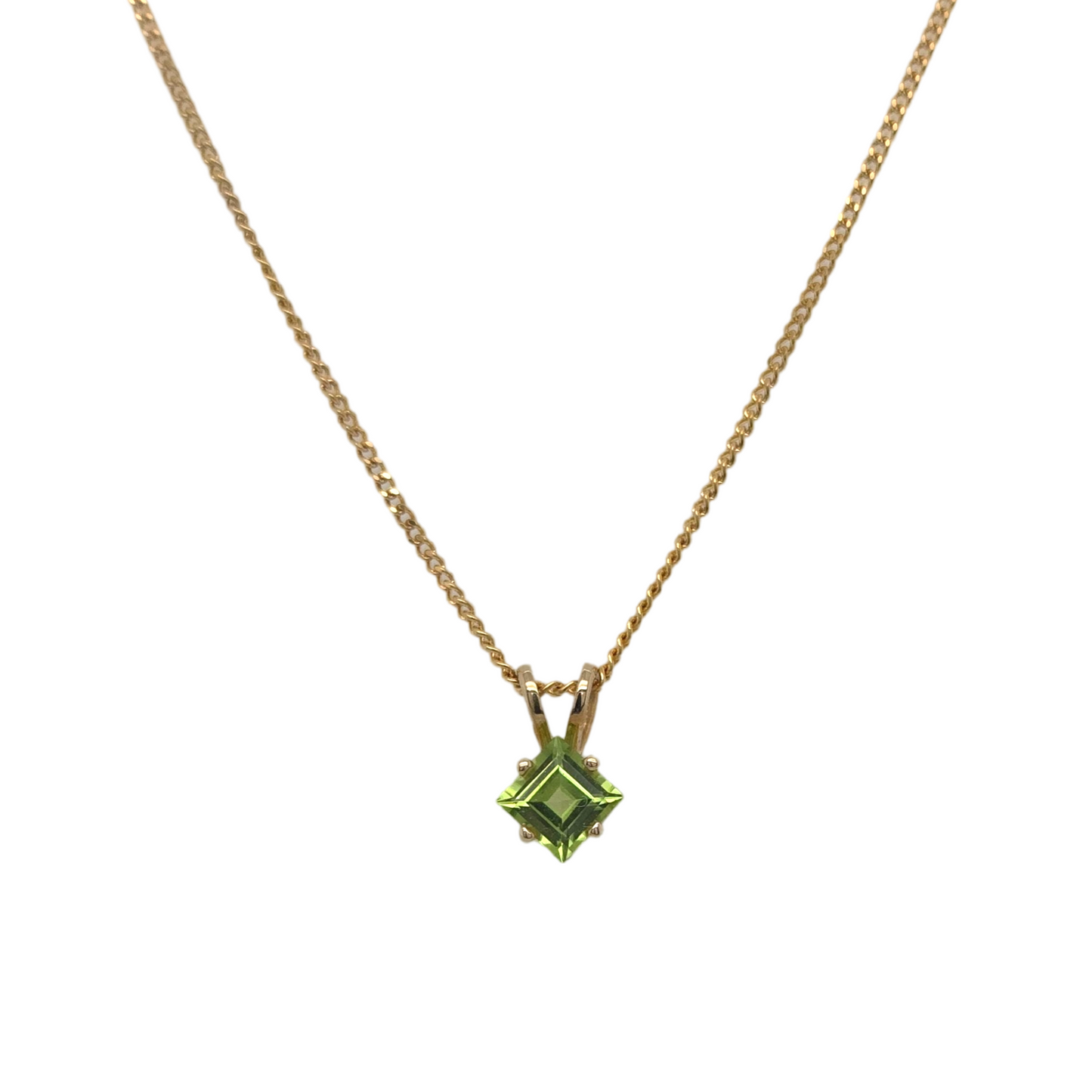 Square-Cut Peridot Necklace