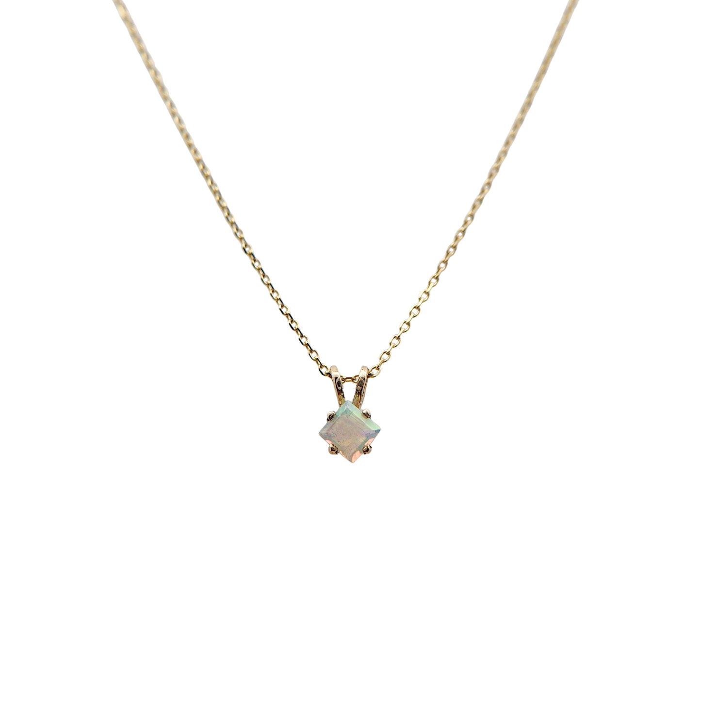 Square-Cut Opal Necklace