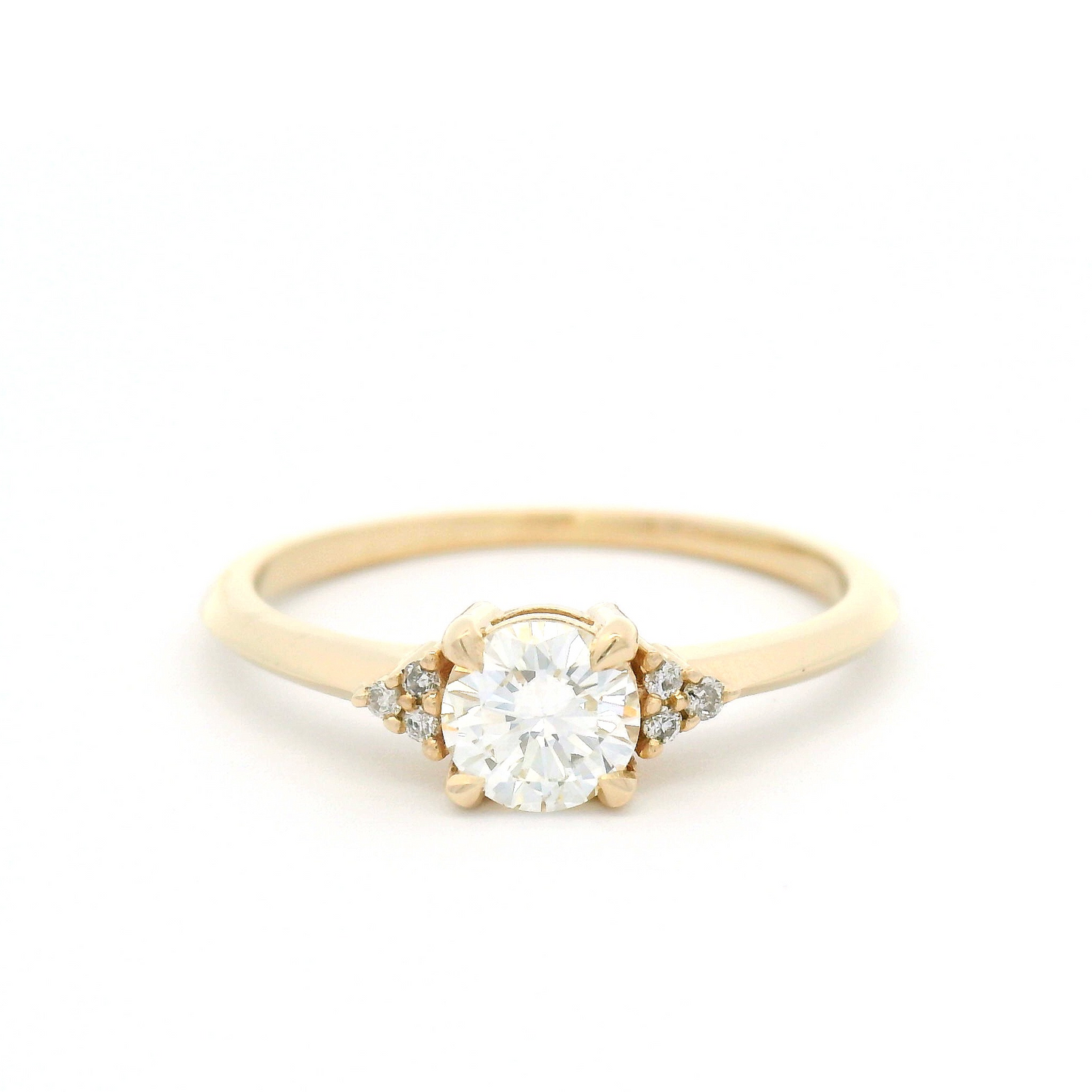 10k Yellow Engagement Ring with 0.43ct Diamond and Accent Diamonds