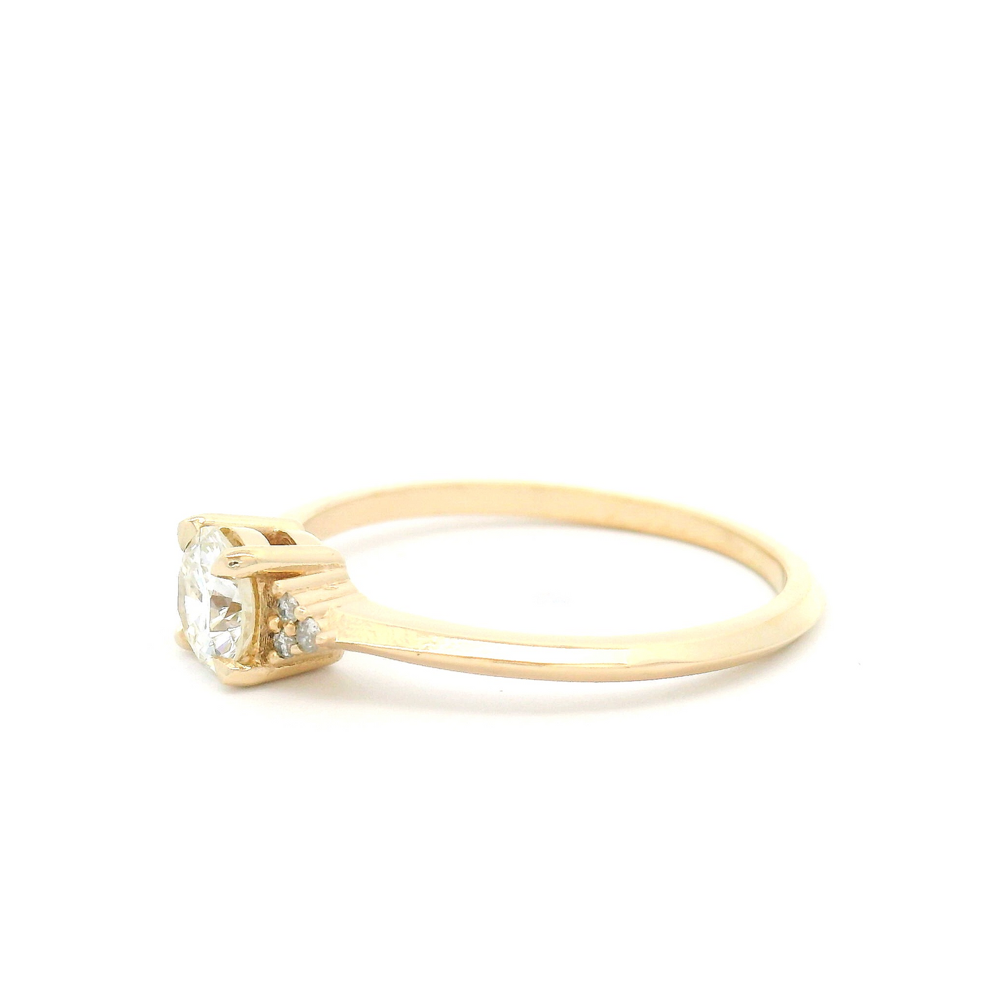 10k Yellow Engagement Ring with 0.43ct Diamond and Accent Diamonds