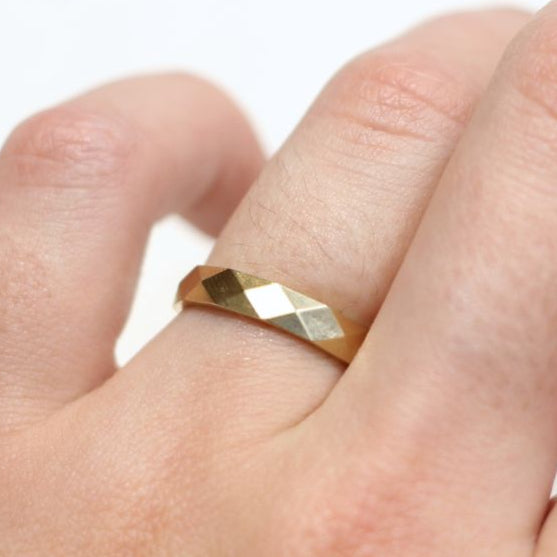 Kingsley Faceted Gold Band