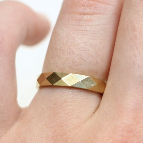 Kingsley Faceted Gold Band