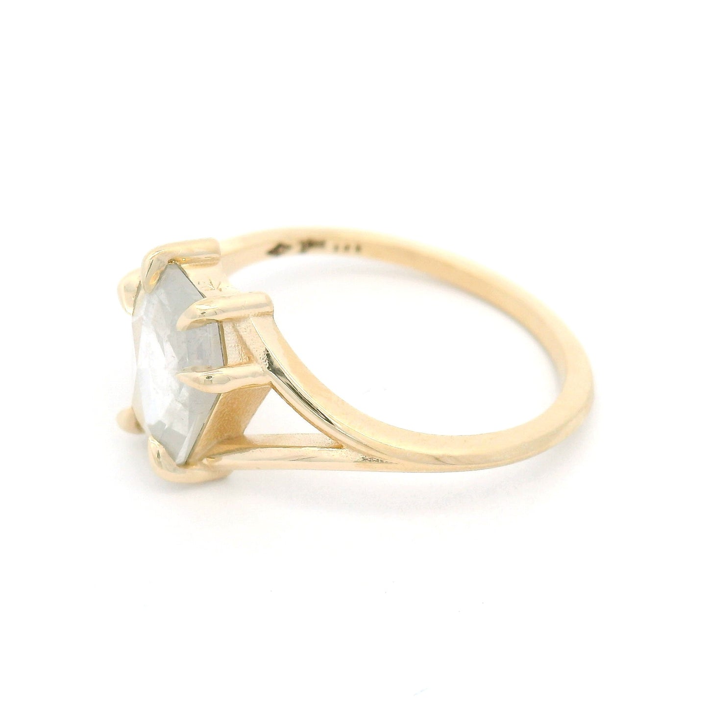 10k Yellow Solitaire with 1.14ct Shield-Shaped Rose-Cut Diamond