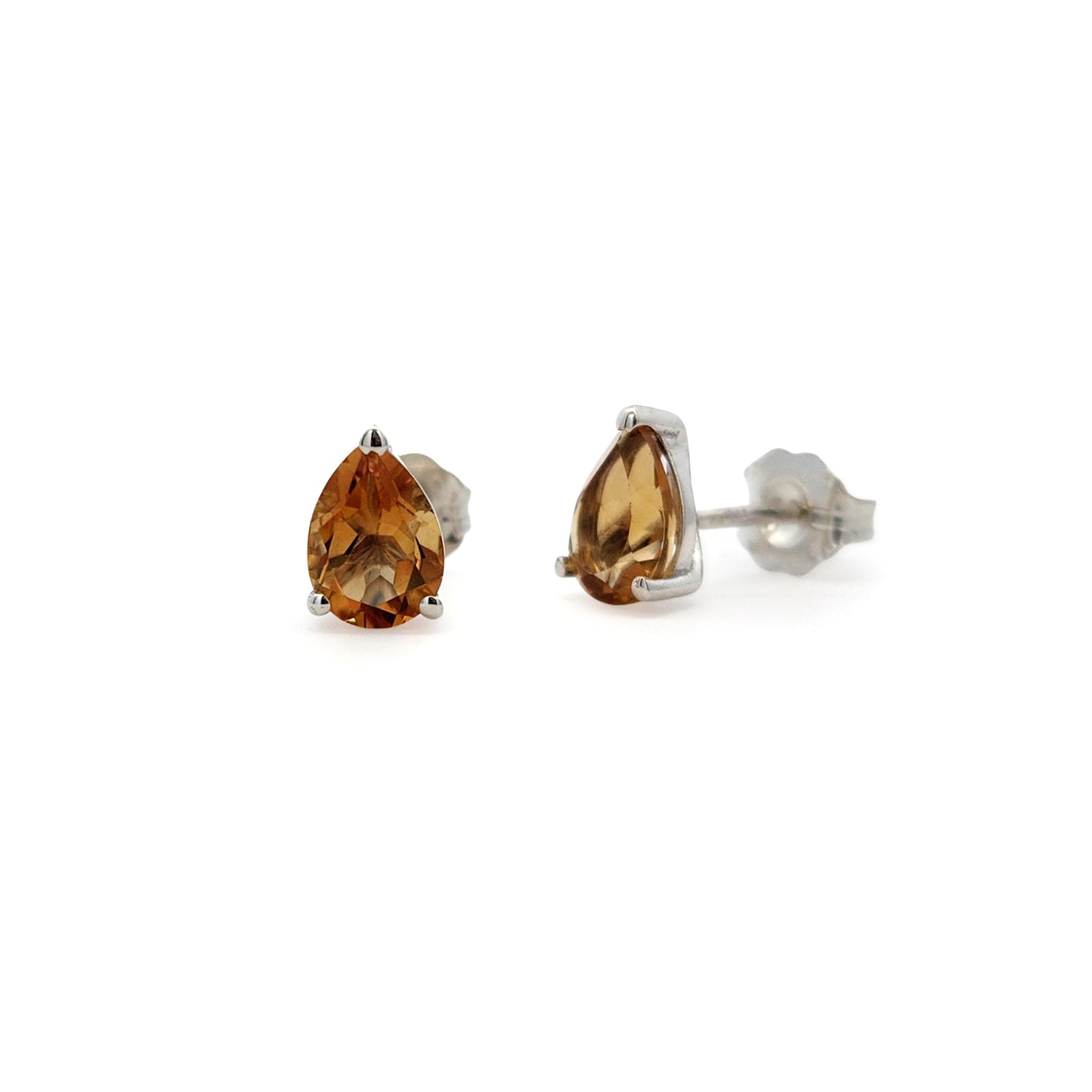 Citrine Pear Studs
