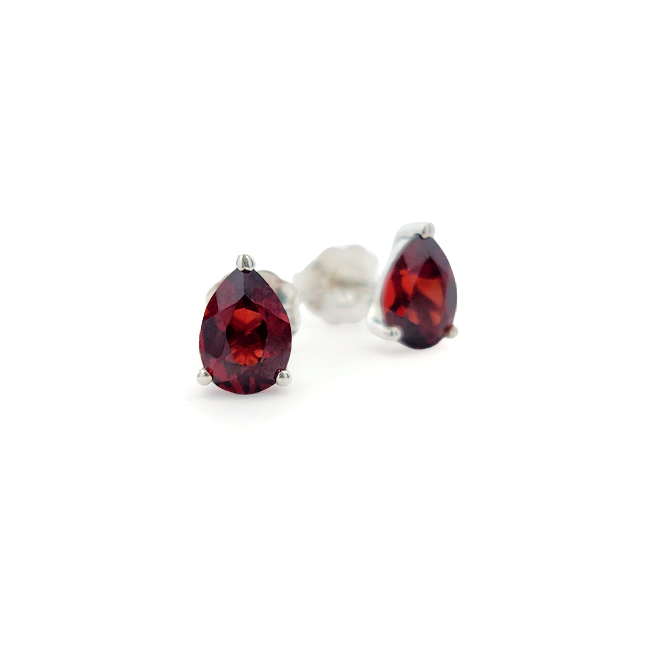 Garnet Pear Studs