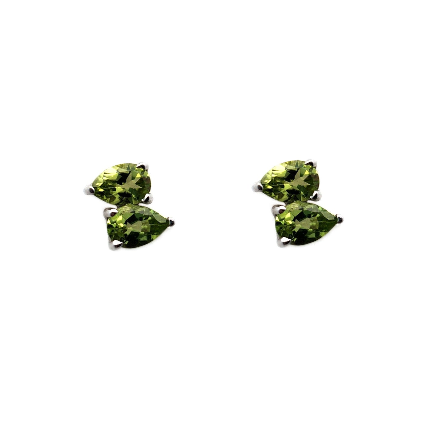 Double Pear Peridot Studs