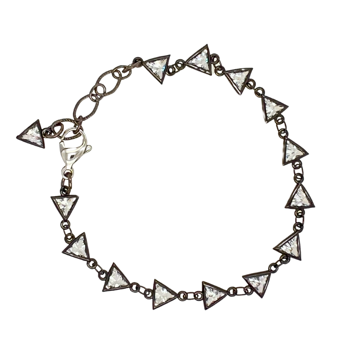 Black Rhodium Triangle Crystal Bracelet