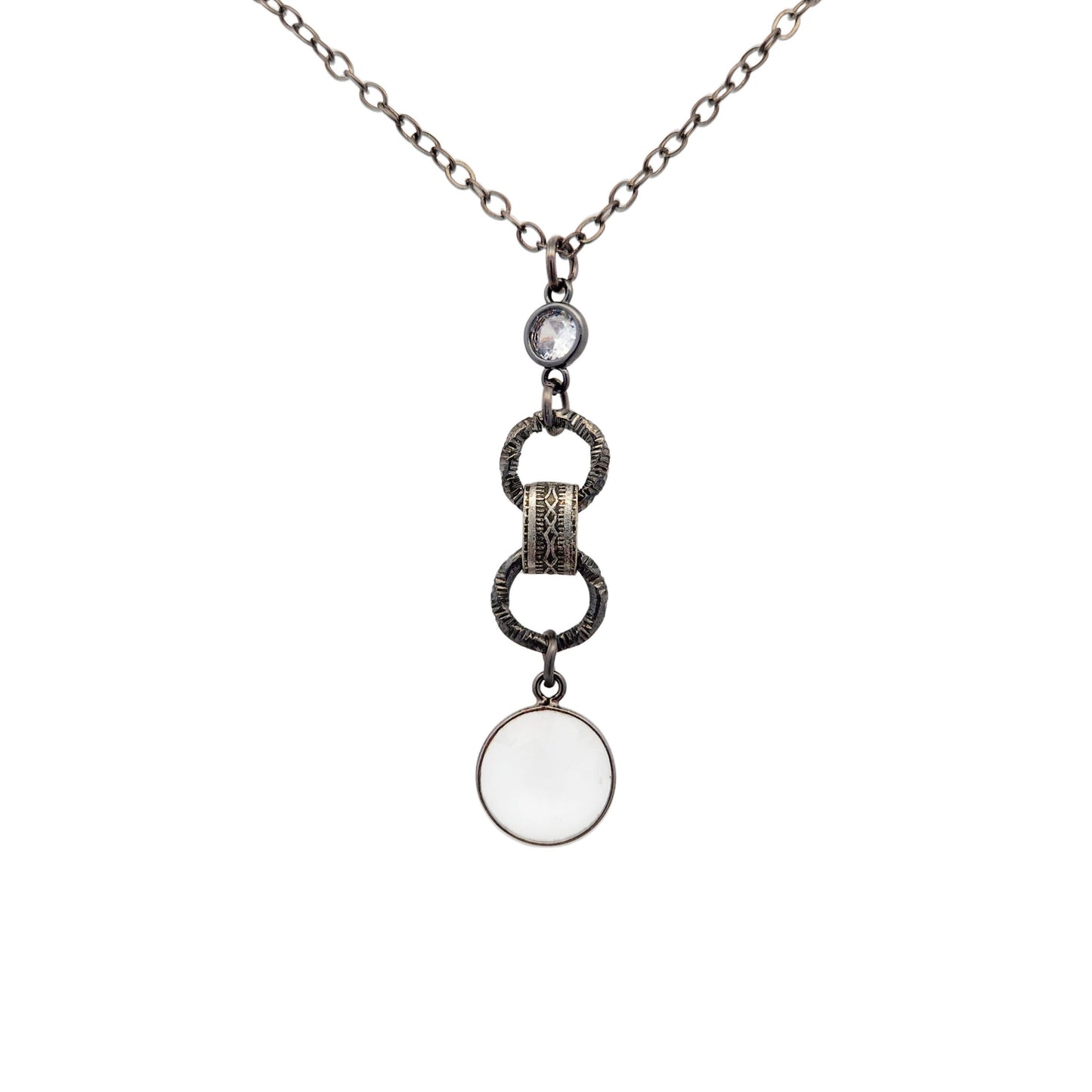 CZ & Quartz Pendant Necklace