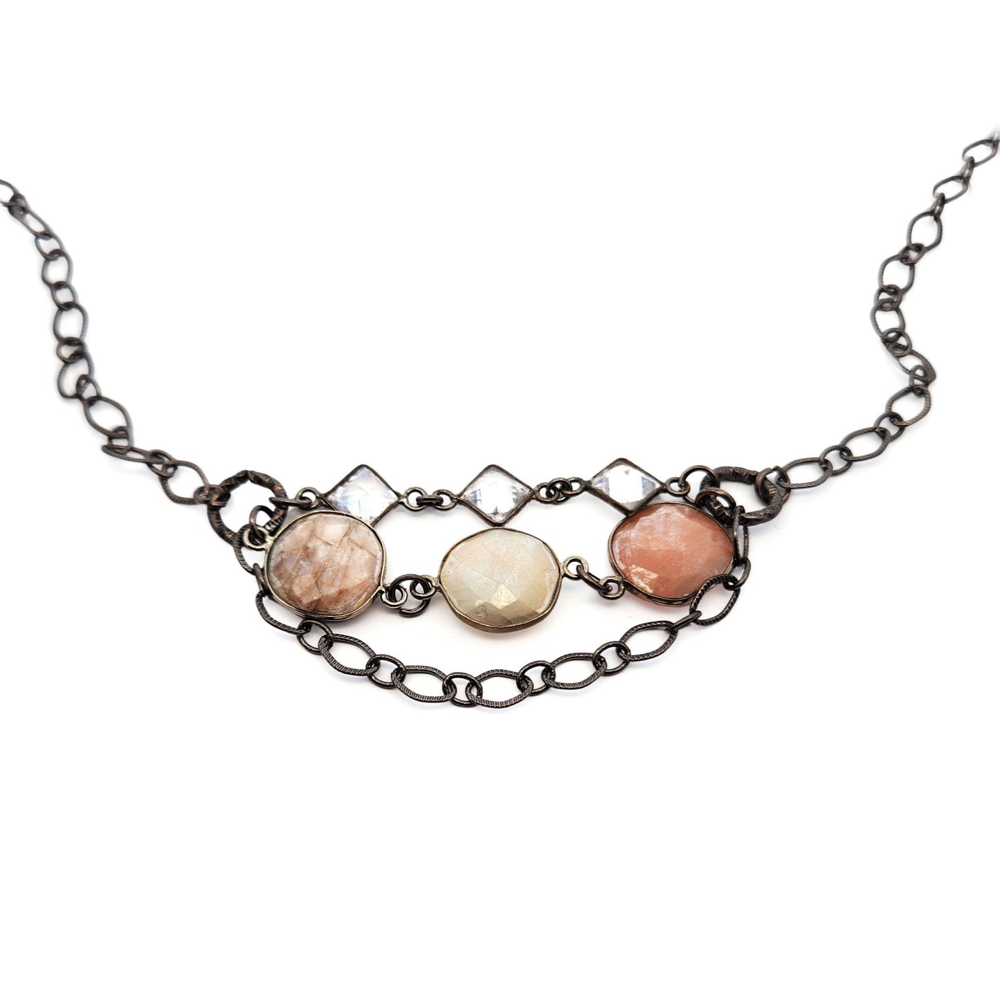 CZ & Organic Moonstone Necklace