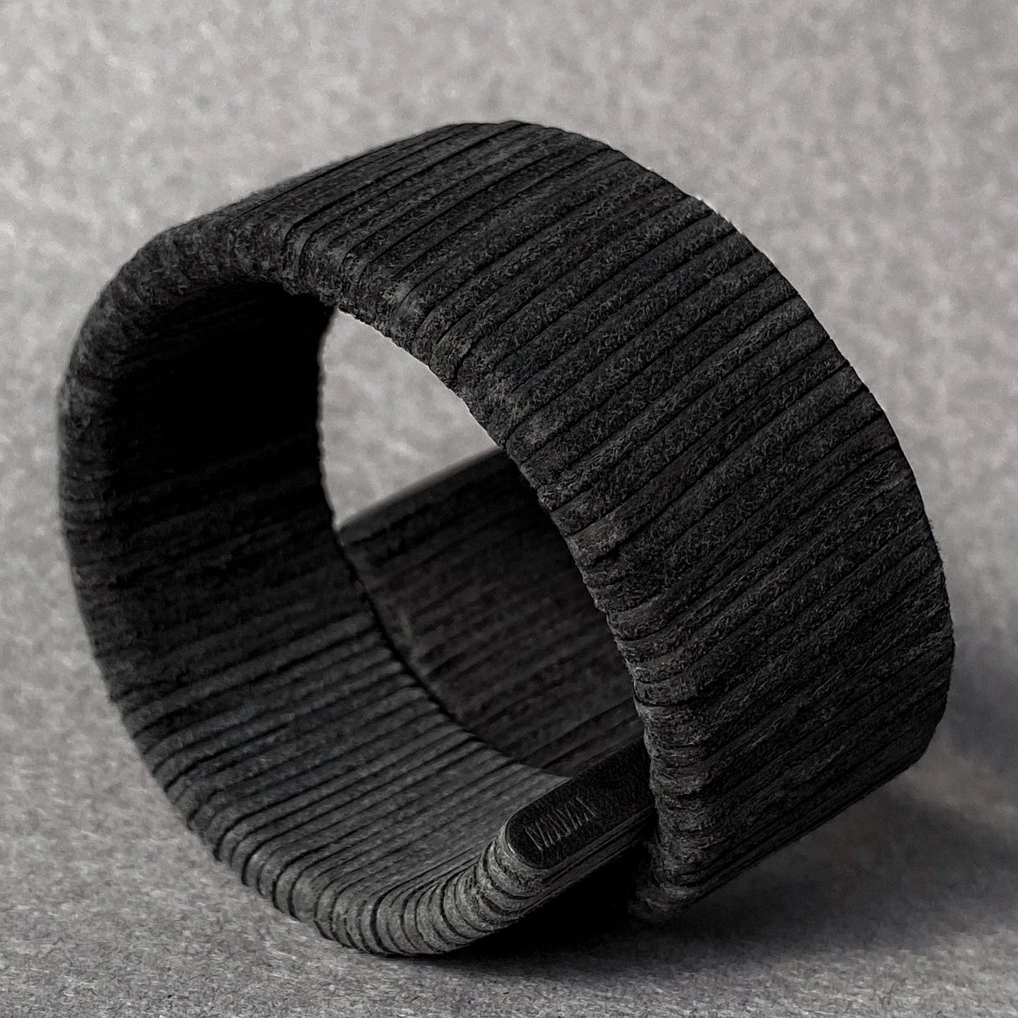 Ribbed Leather Cuff Bracelet