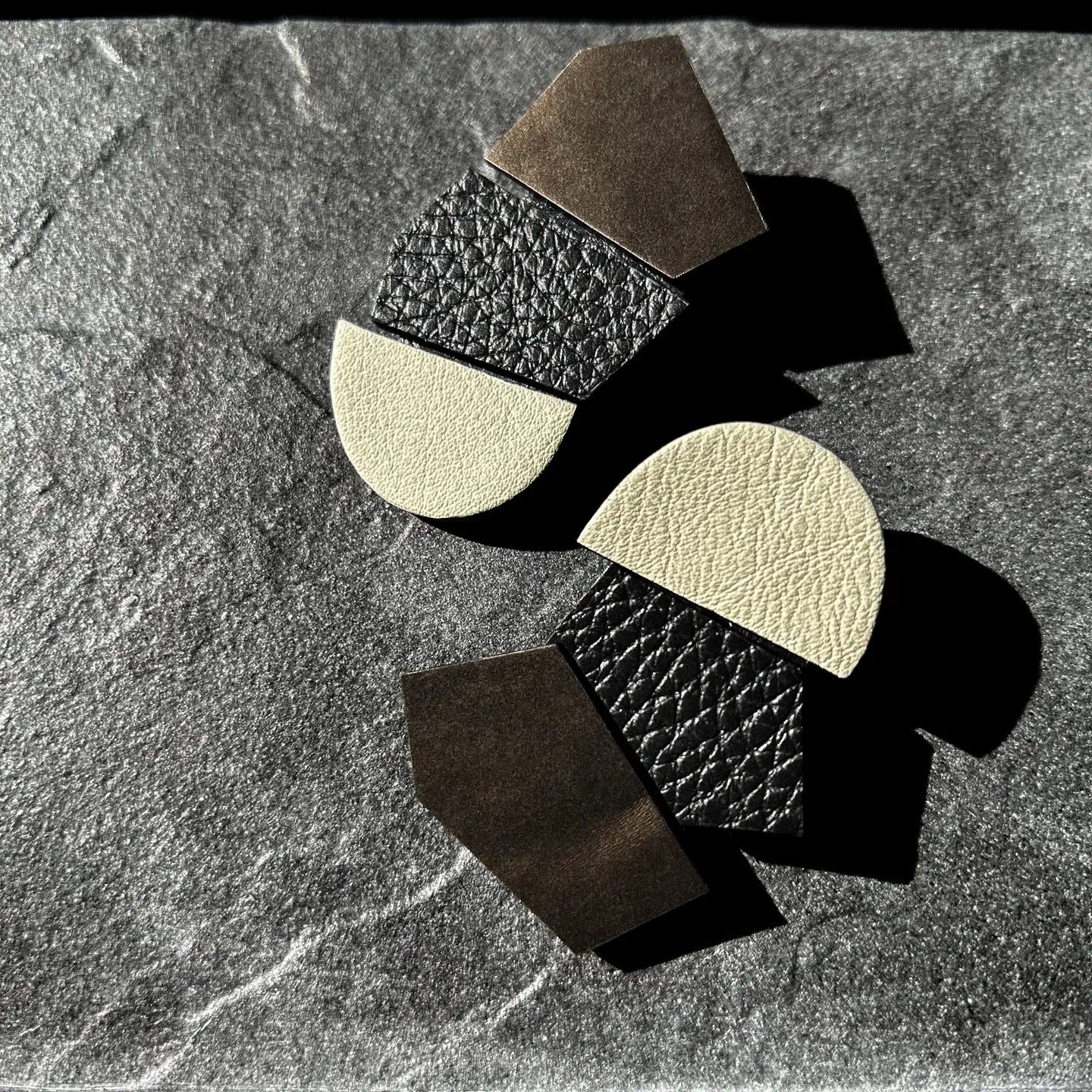Texture Fusion Leather Stud Earrings