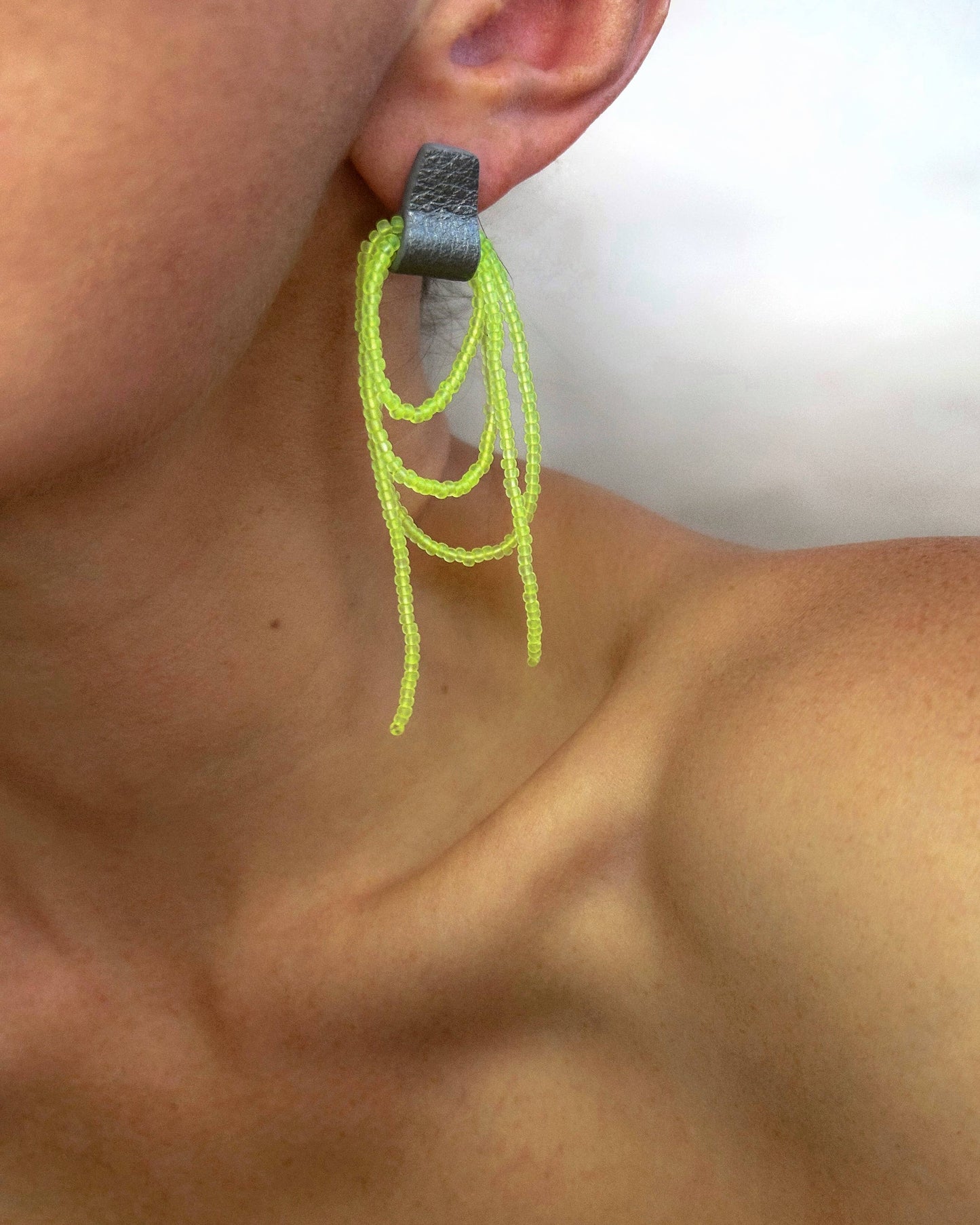 Bliss Beaded Dangle Earrings - Neon