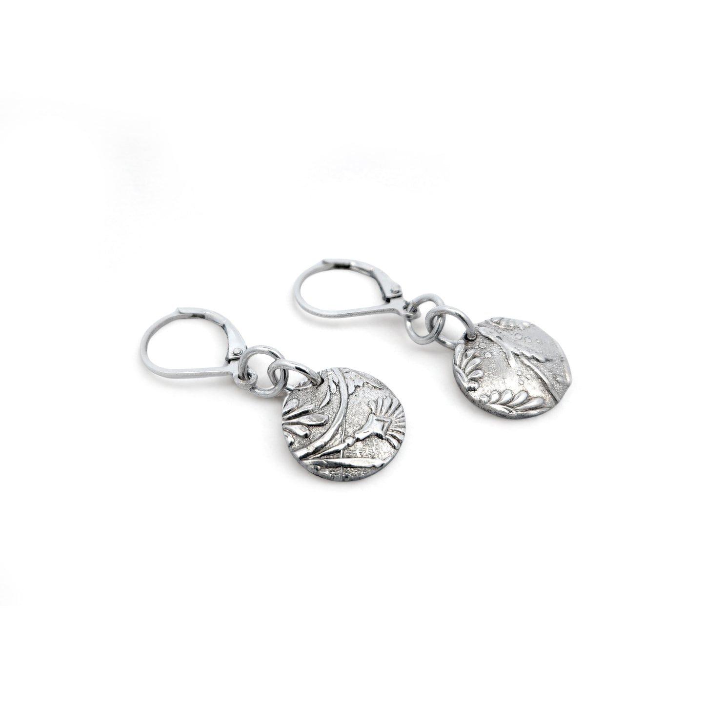 Vintage Silverware Round Earrings