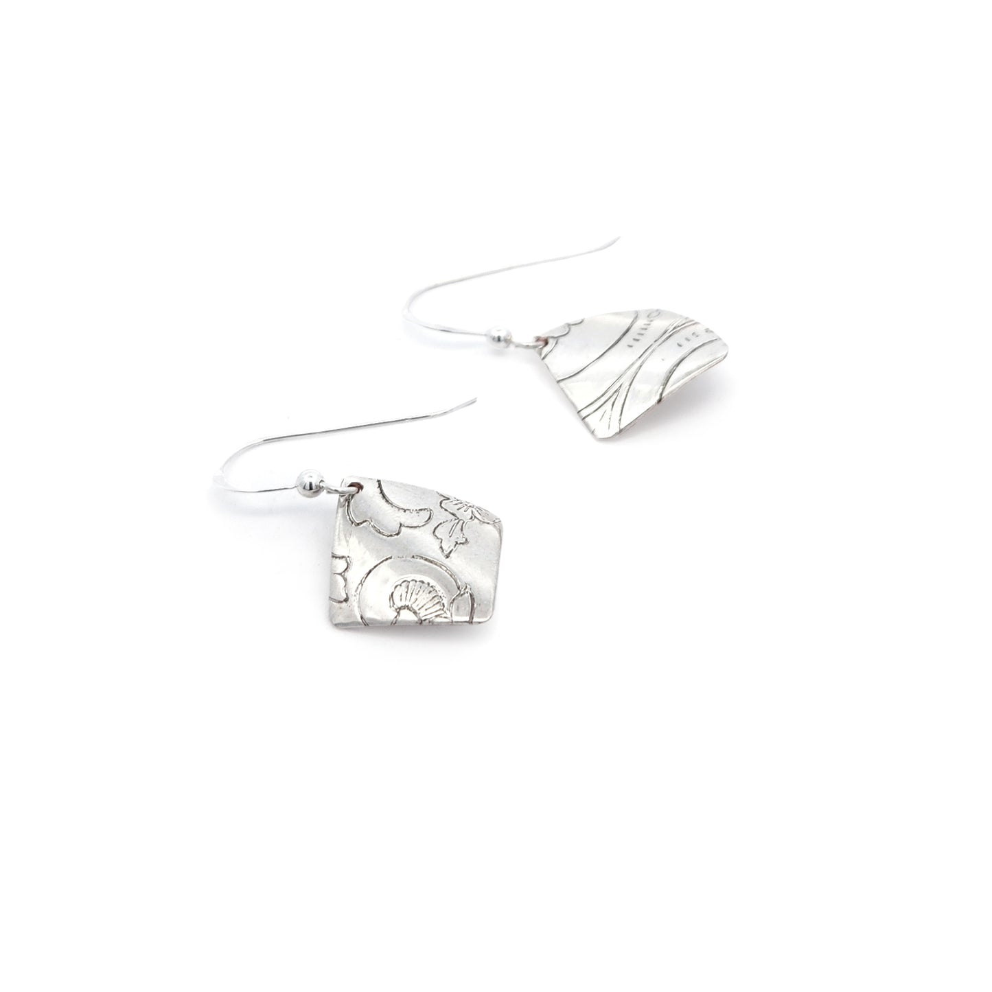 Vintage Silverware Trivet Square Earrings