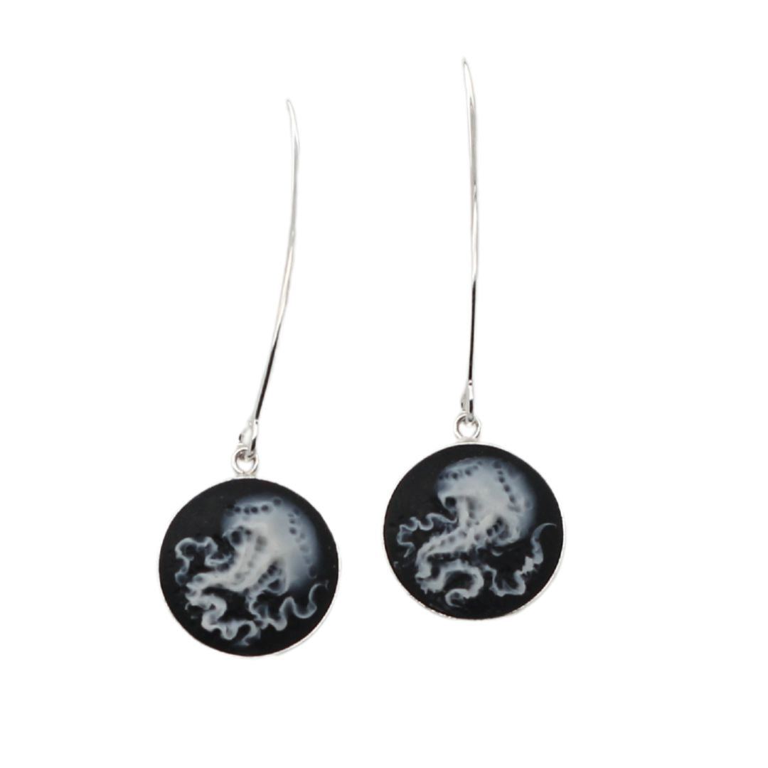Handmade Polymer Jellyfish Hook Earrings