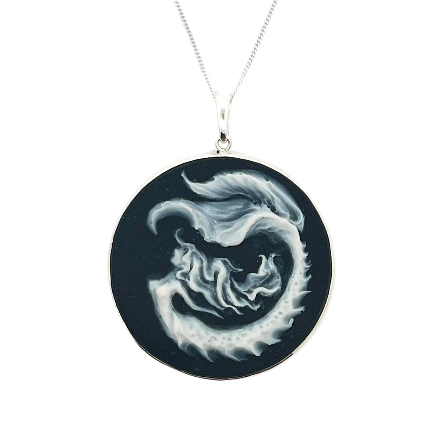 Handmade Polymer Sea Witch Mermaid Extra Large Pendant