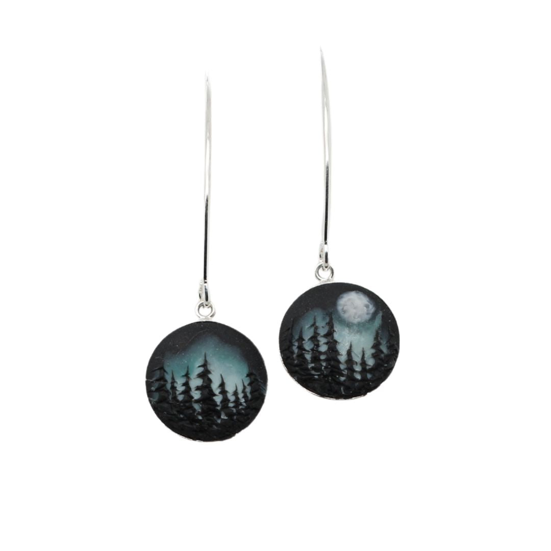 Handmade Polymer Northern Lights Hook Earrings