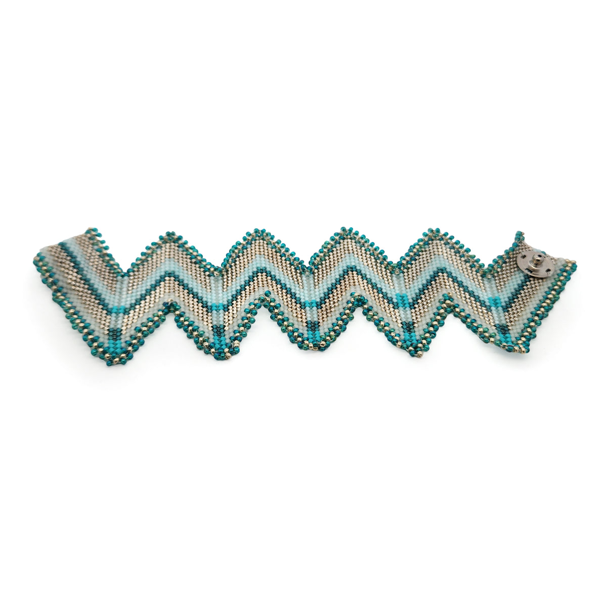 Turquoise Zig-Zag Beaded Bracelet