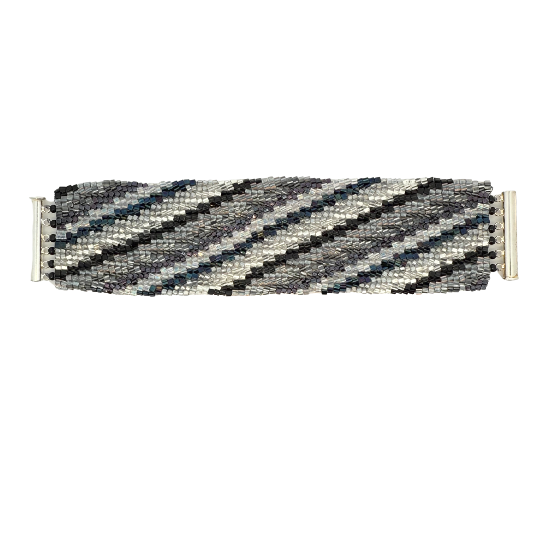Diagonal Stripe Beaded Bracelet
