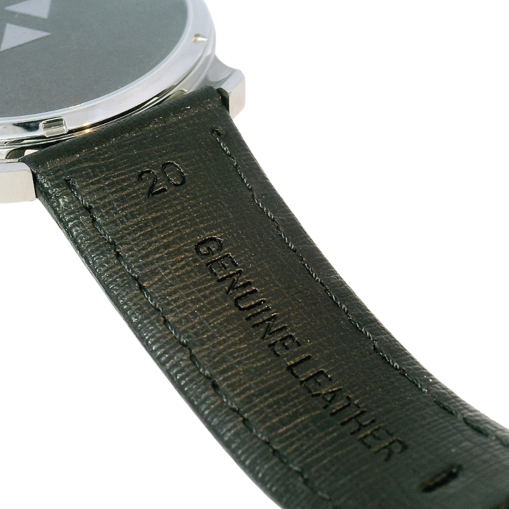 Ruby Sparkle Mechanical Black Leather Watch