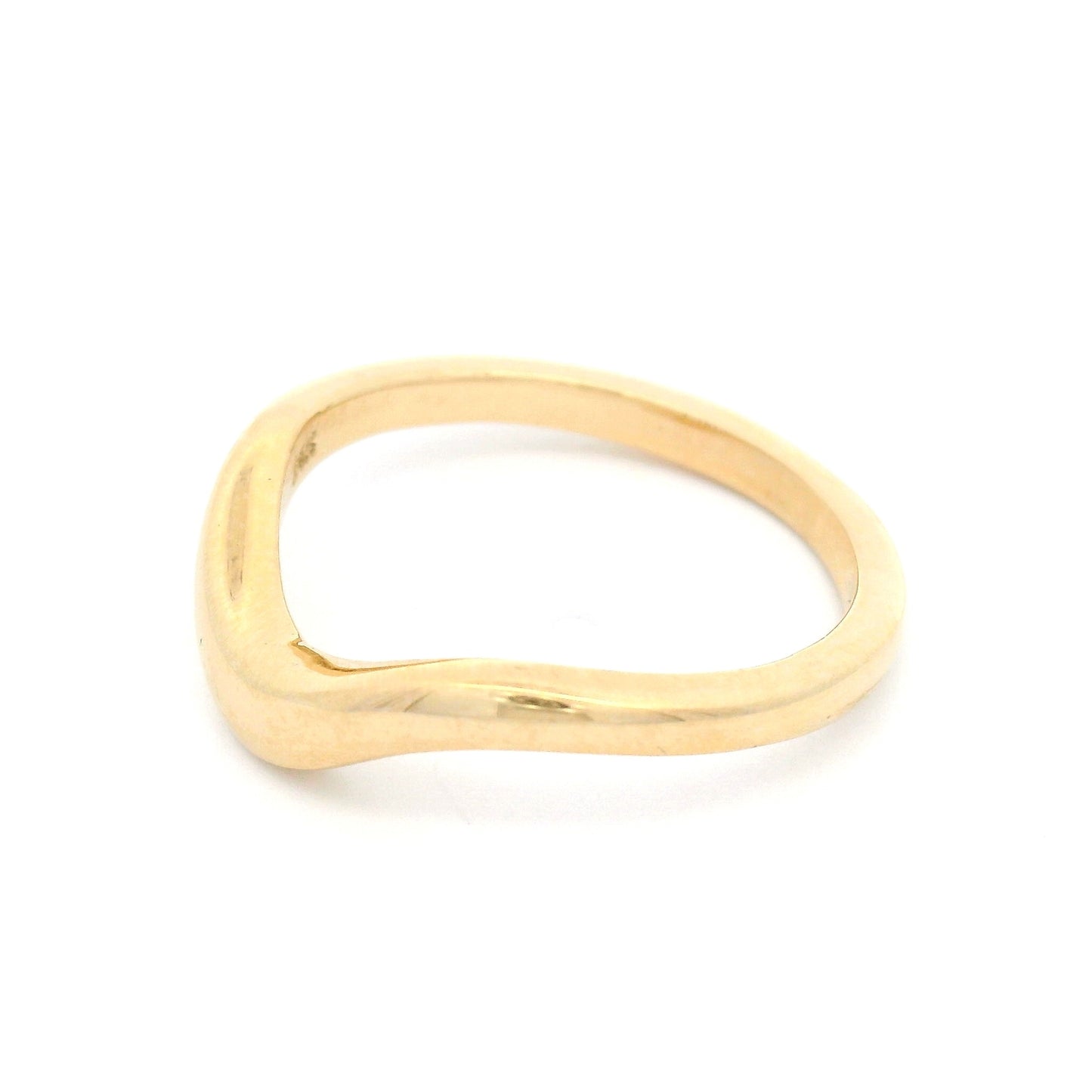 14k Yellow Soft-Domed Contoured Wedding Band