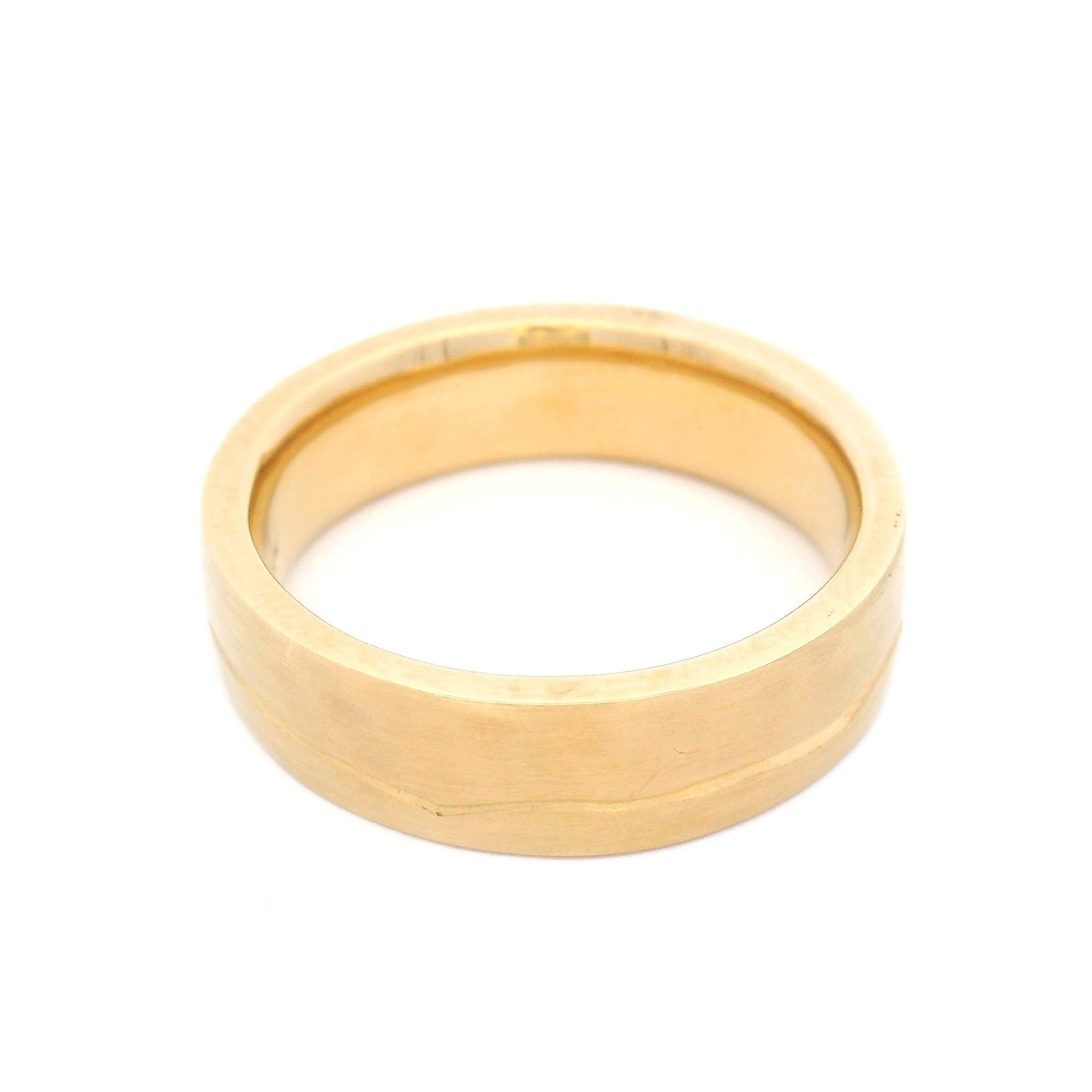 10k Yellow 6mm Wide Wandering Path Wedding Band