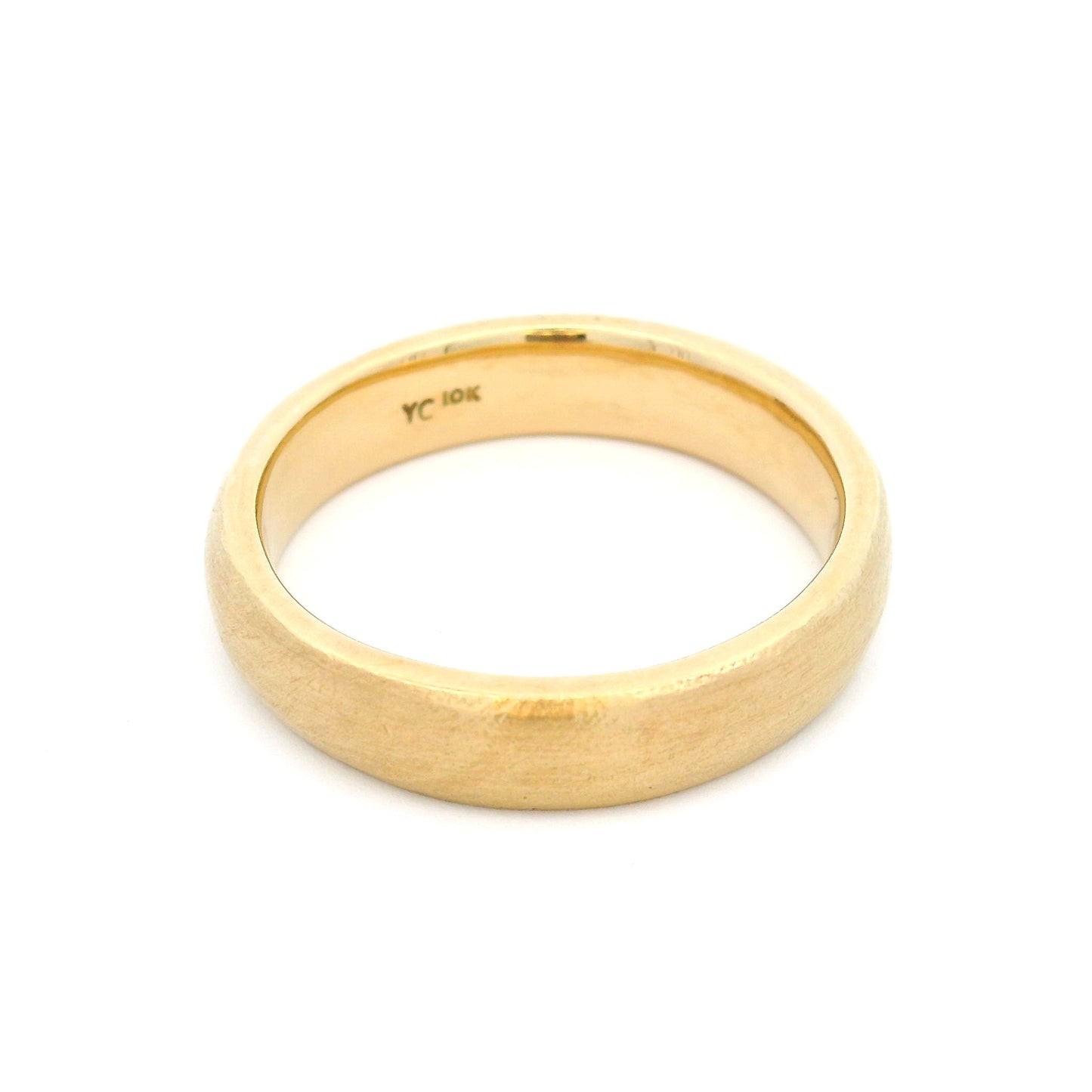 10k Yellow 4.75mm Wide Textured Wedding Band