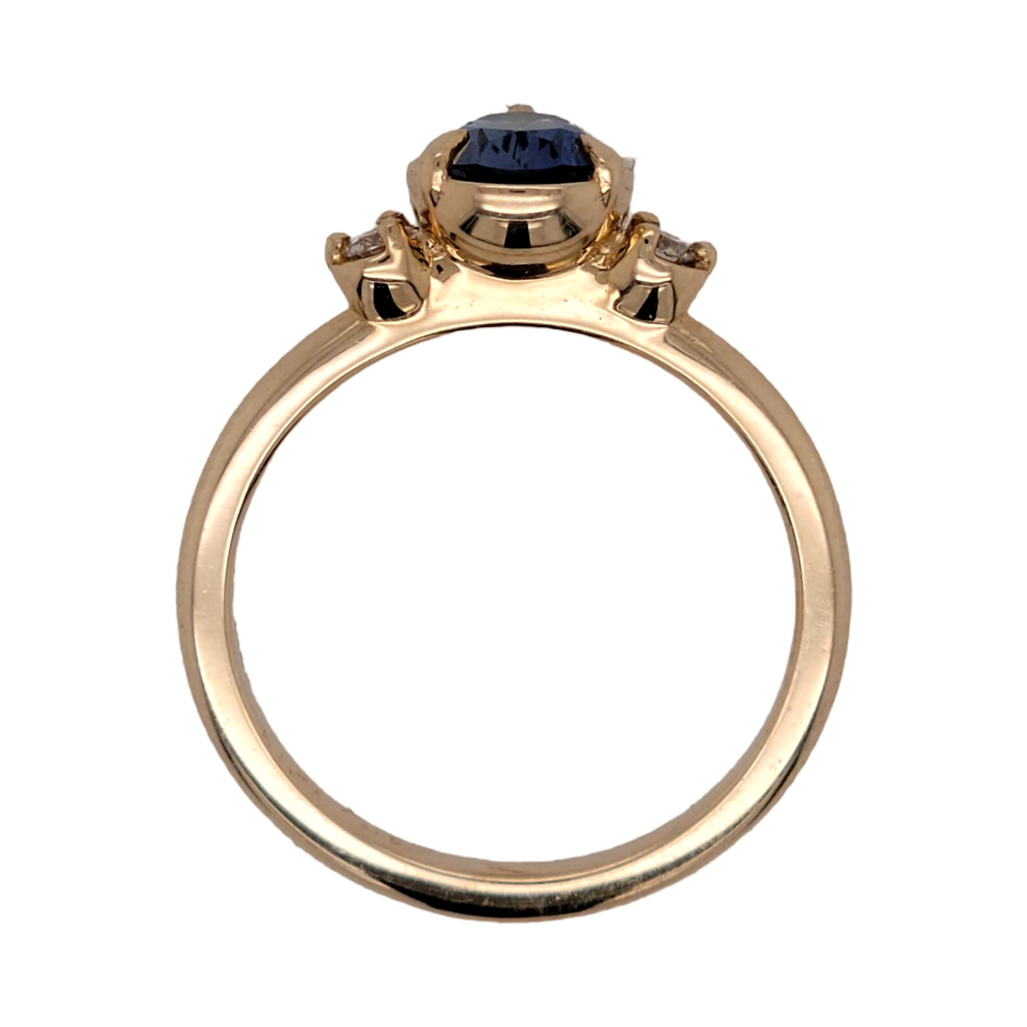 Lagoon - Blue Sapphire Pear Diamond Ring