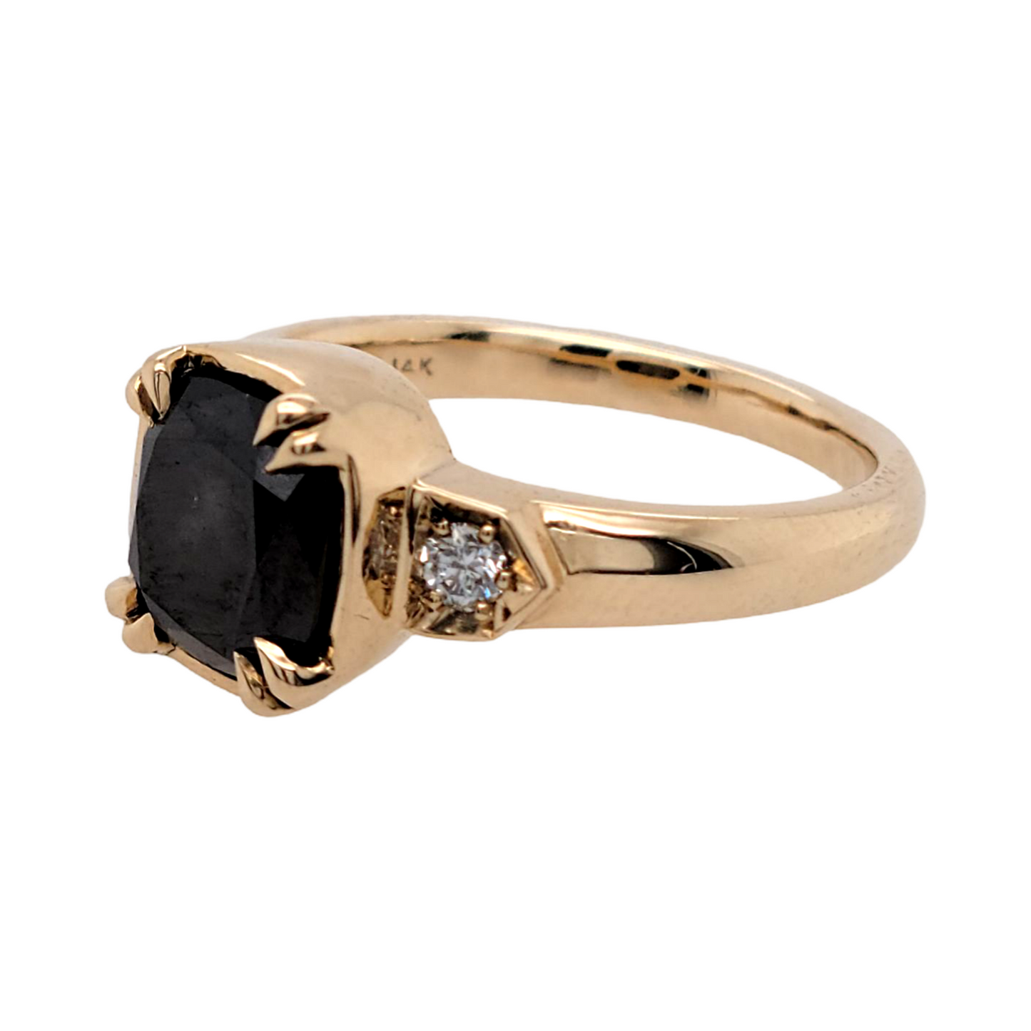 Nebula - Black Diamond Cushion Ring