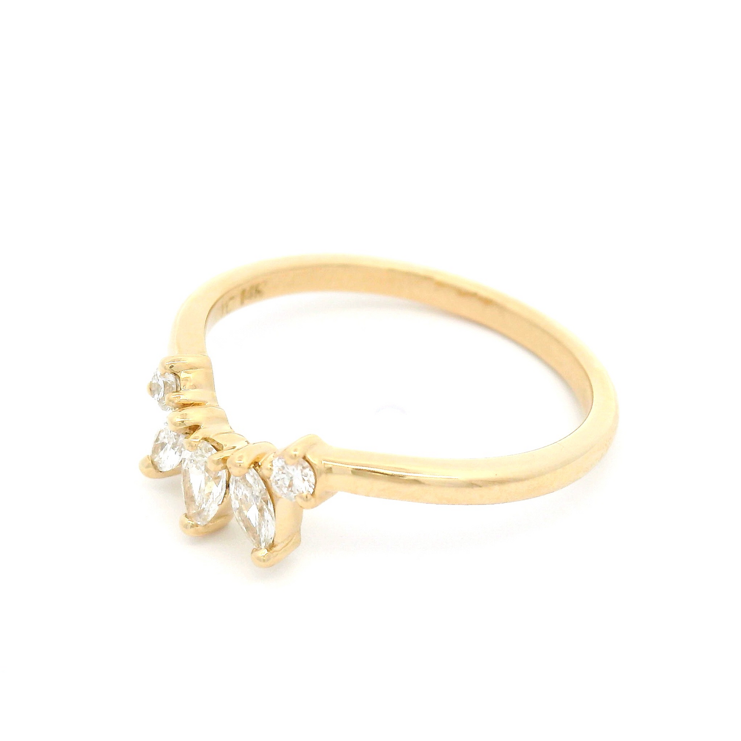 14k Yellow Contour Band with 0.28cts Lab-Grown Diamonds