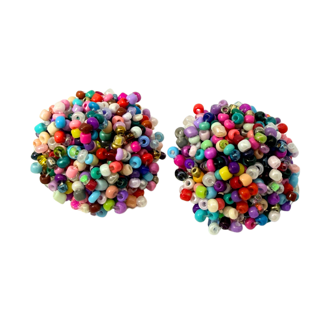 Beaded Rainbow Stud Earrings