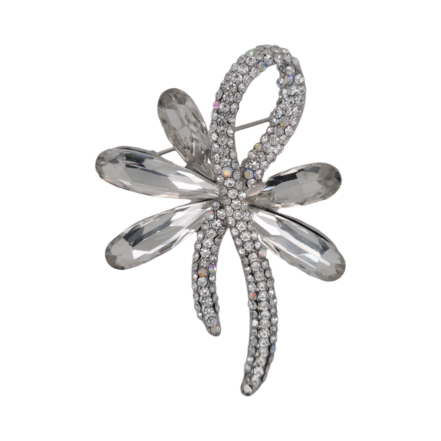 Wavy Rhinestone Brooch