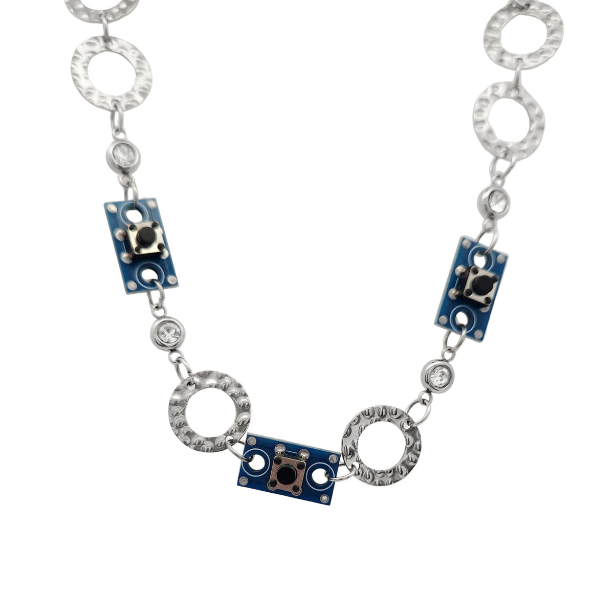 Disc & Microchip Circuit Board Necklace
