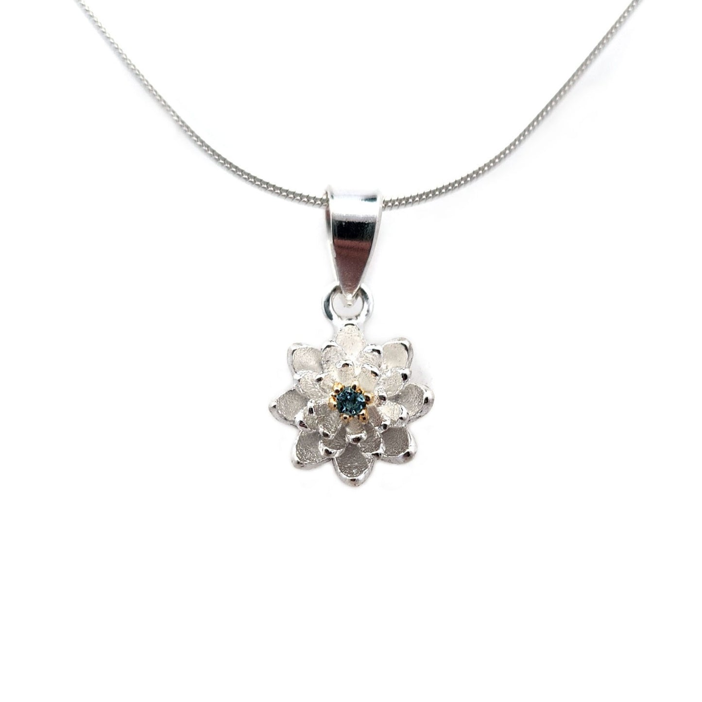 Blue Topaz Lily Necklace