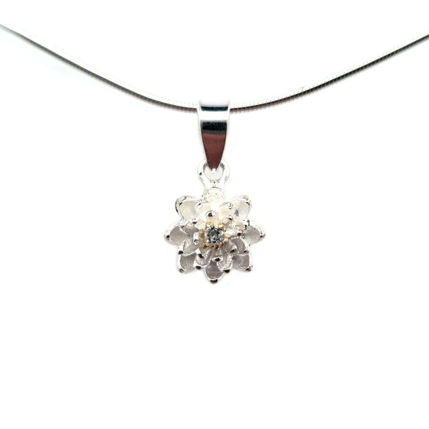 White Topaz Lily Necklace