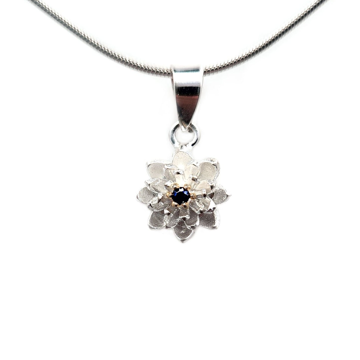 Blue Sapphire Lily Necklace