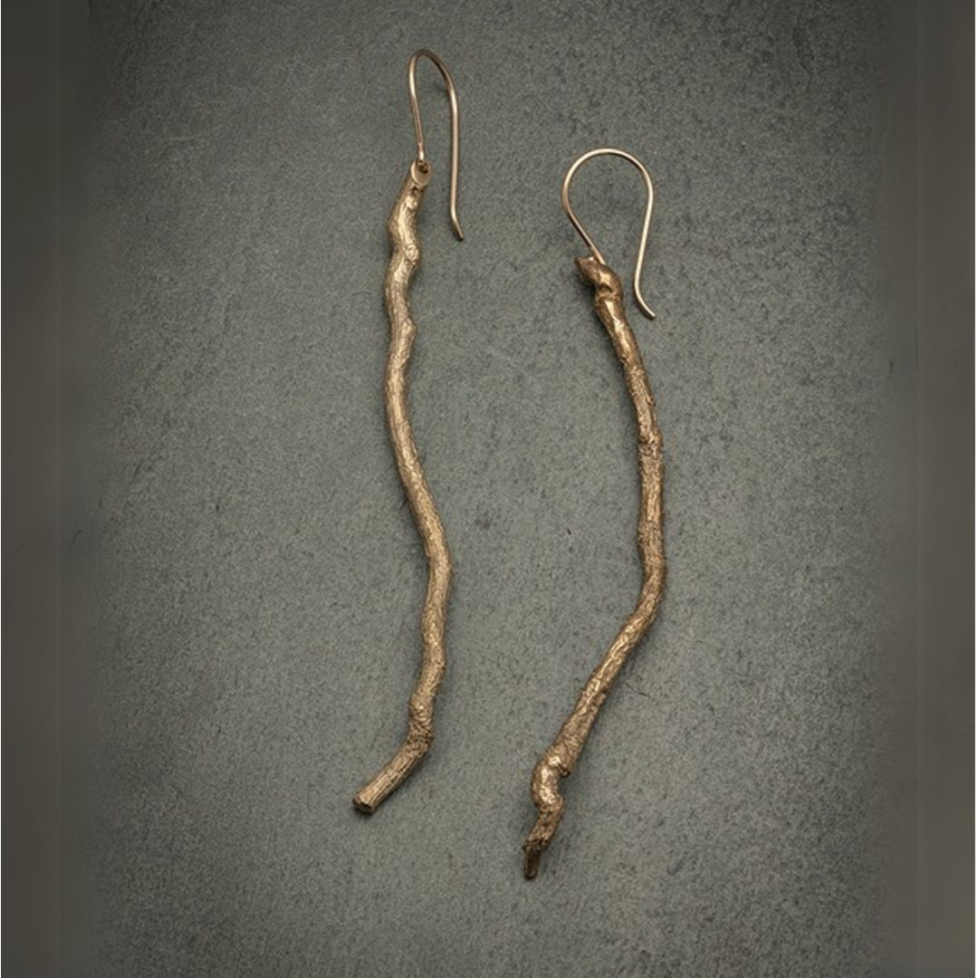 Bronze Root Long Drop Earrings