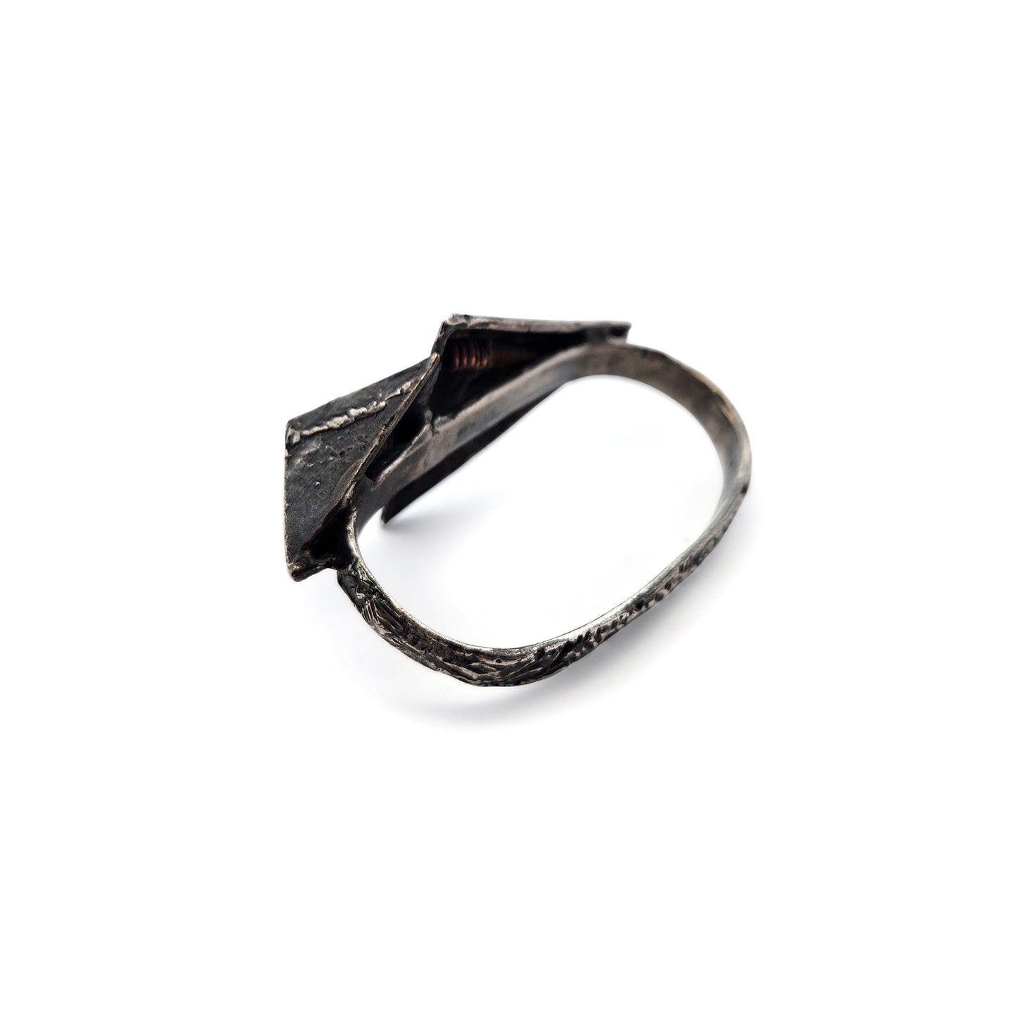 Oxidized Silver Multi-Finger Large Triangles Ring