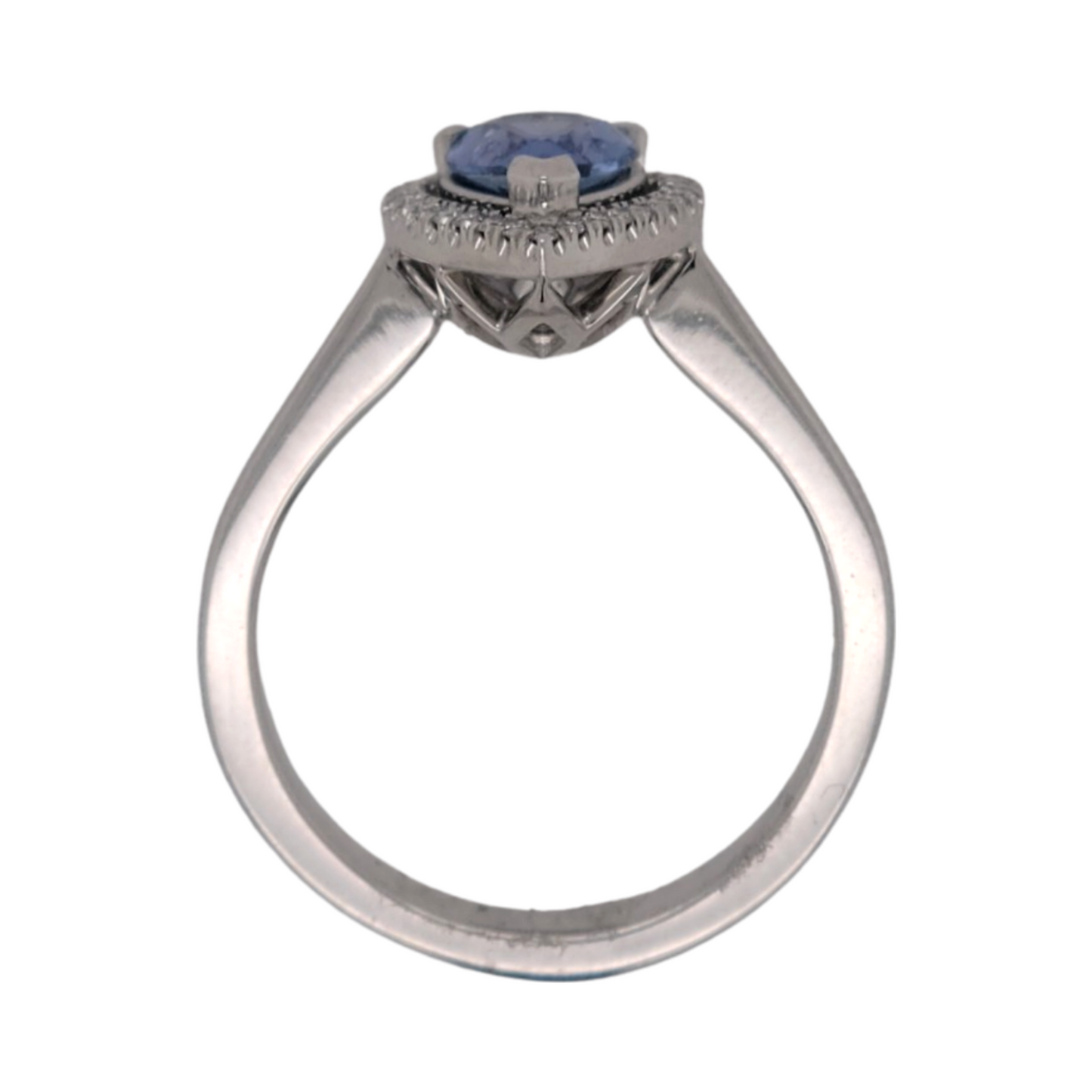 Stormy Pear Halo Ring