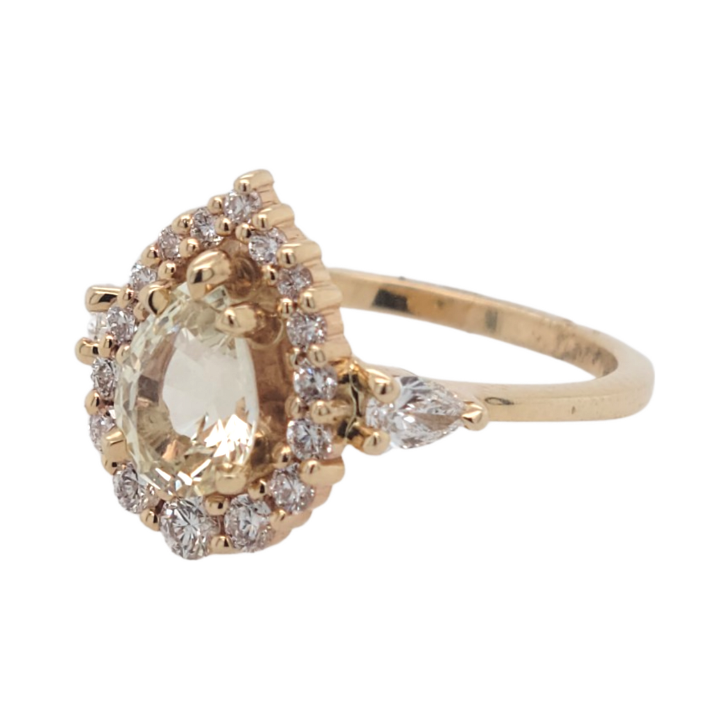 Yellow Pear Sapphire Ring