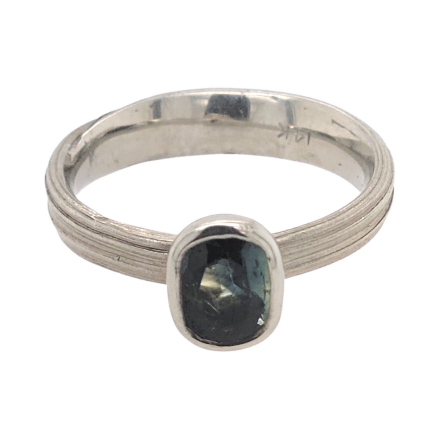 Mitsuro Classy - 14k White Solitaire with 0.96ct Teal Sapphire