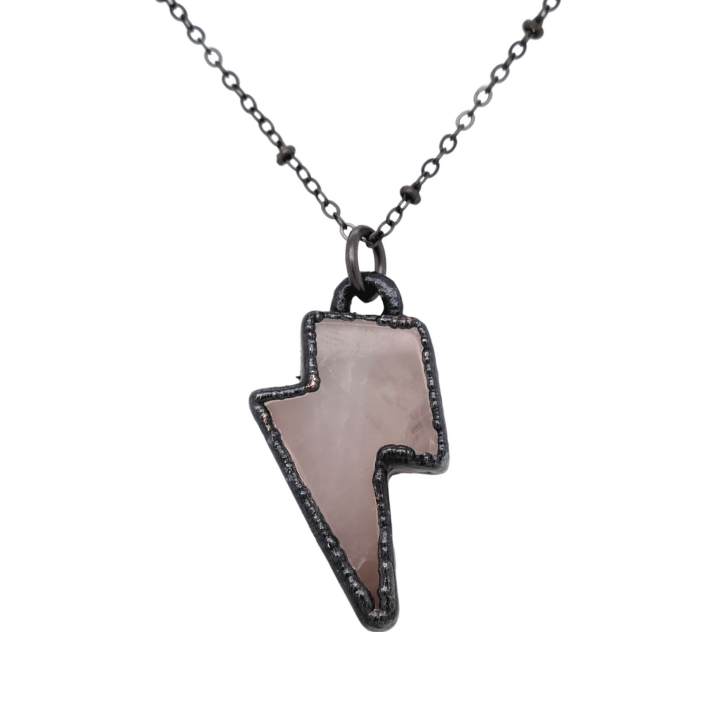 Rose Quartz Lightning Necklace