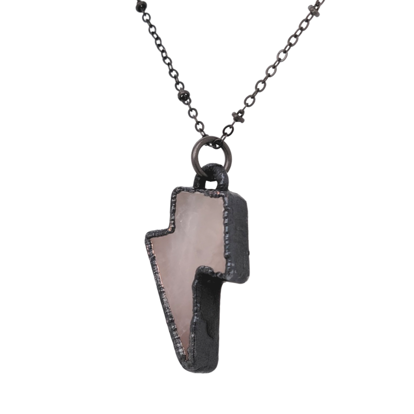 Rose Quartz Lightning Necklace